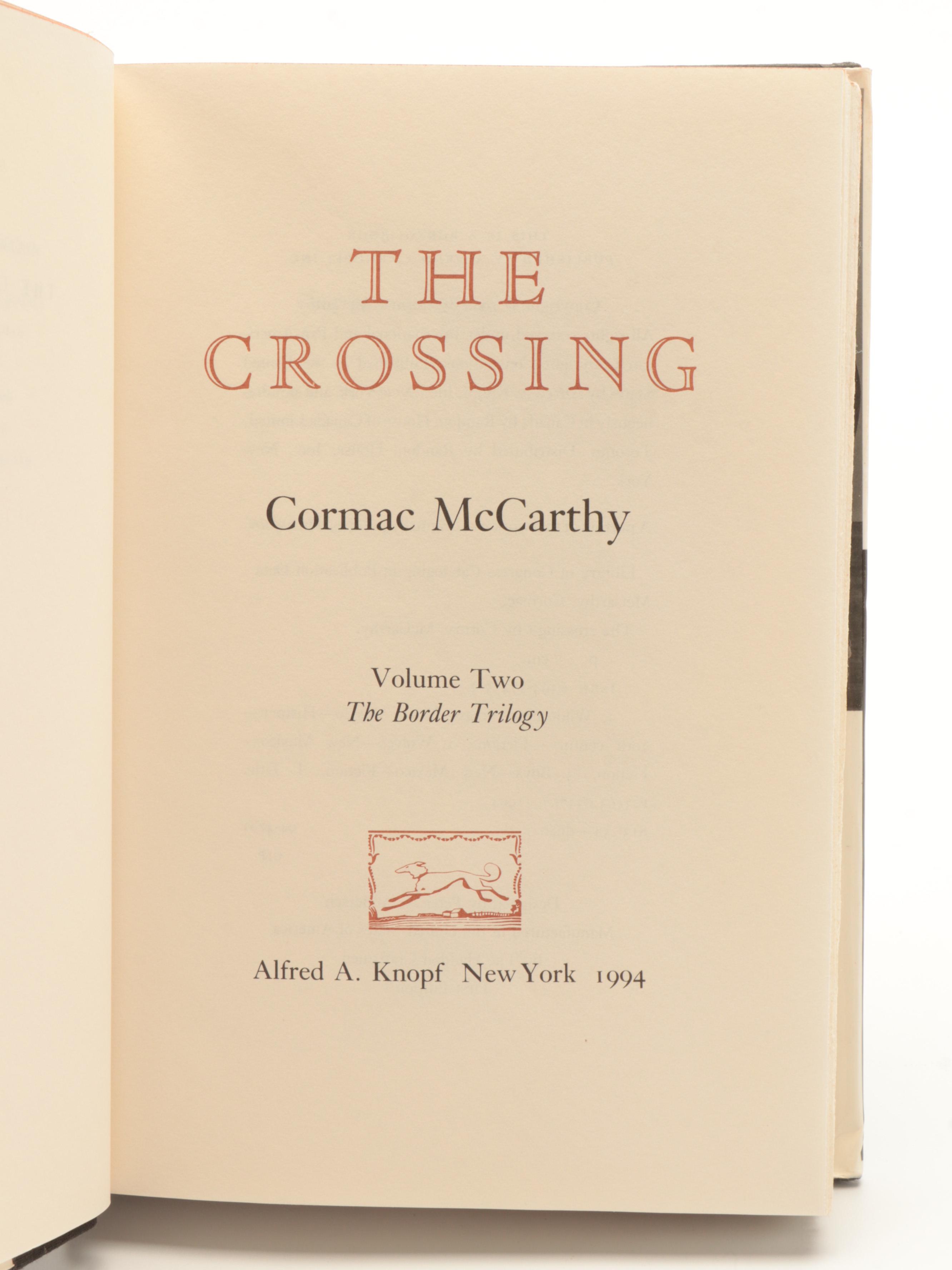 "The Border Trilogy" by Cormac McCarthy Including First Editions