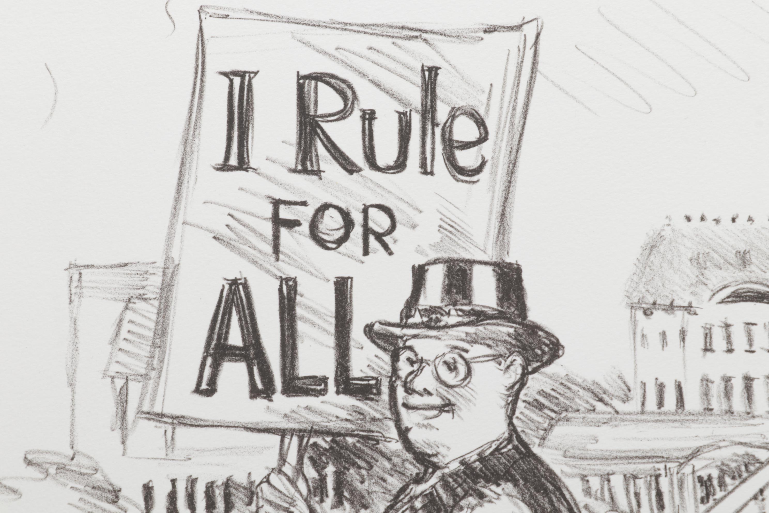 Sidney Chafetz Lithograph "Pickets," 1987