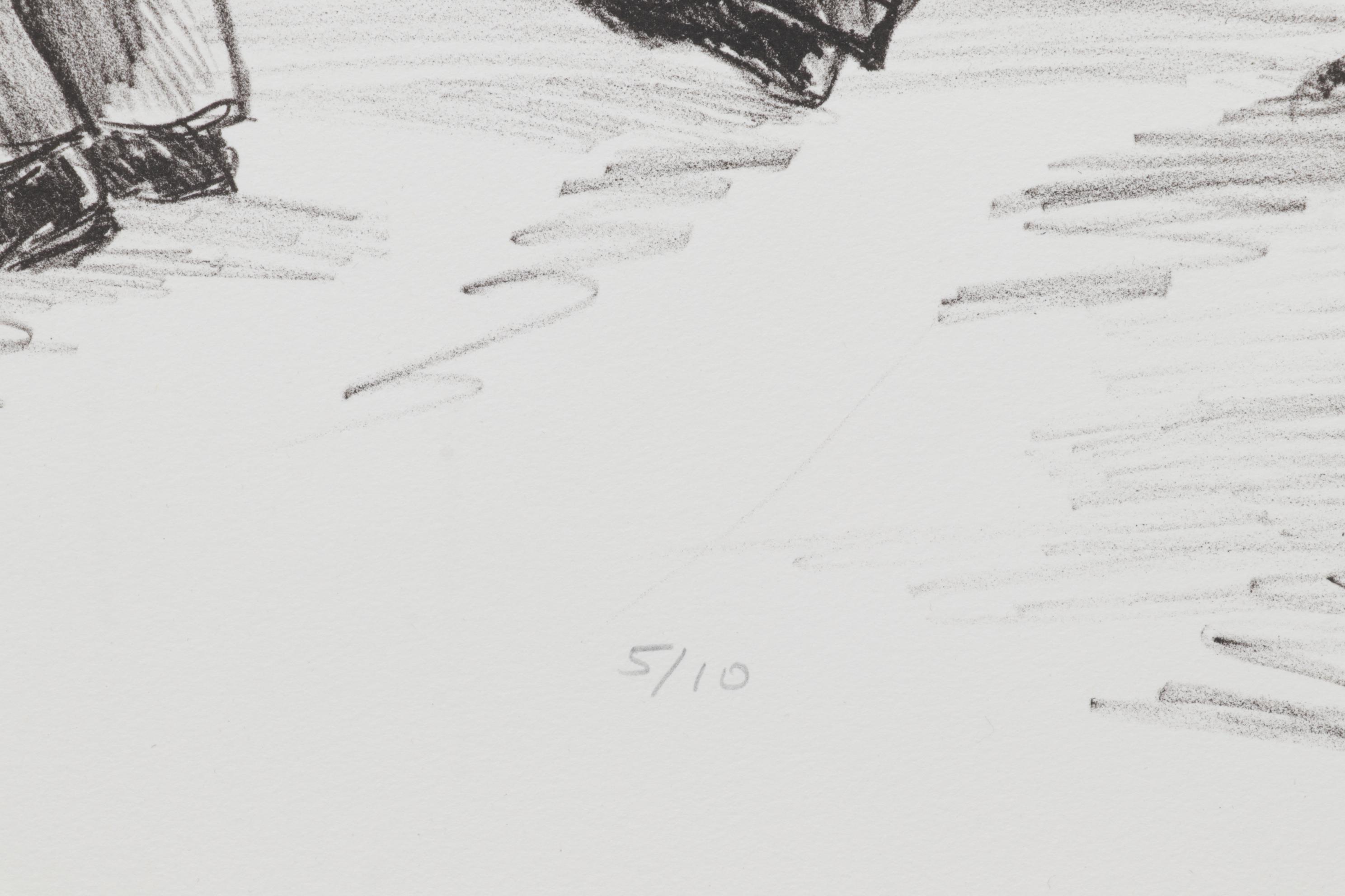 Sidney Chafetz Lithograph "Pickets," 1987