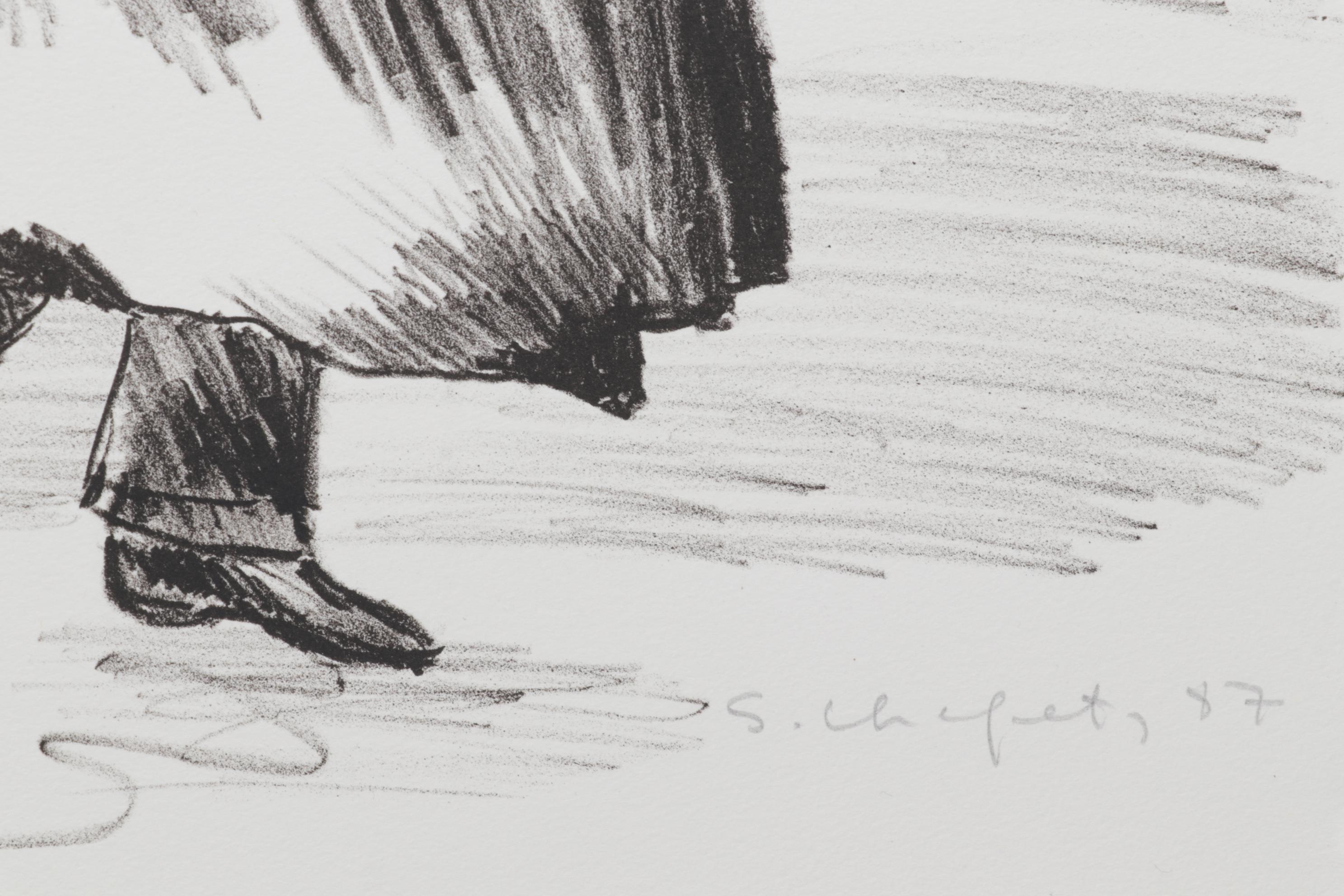 Sidney Chafetz Lithograph "Pickets," 1987