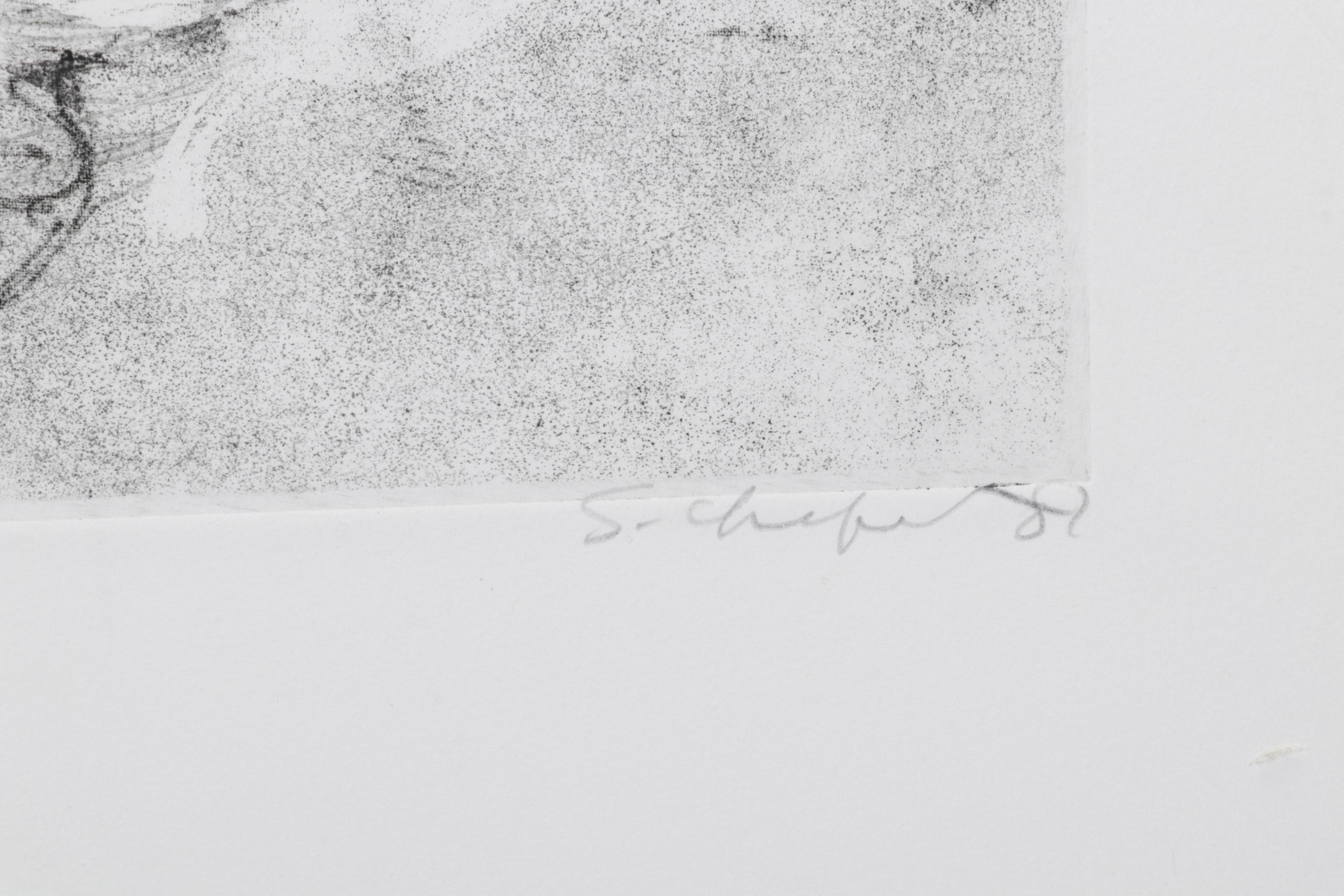 Sidney Chafetz Etching with Aquatint "John Updike," 1981