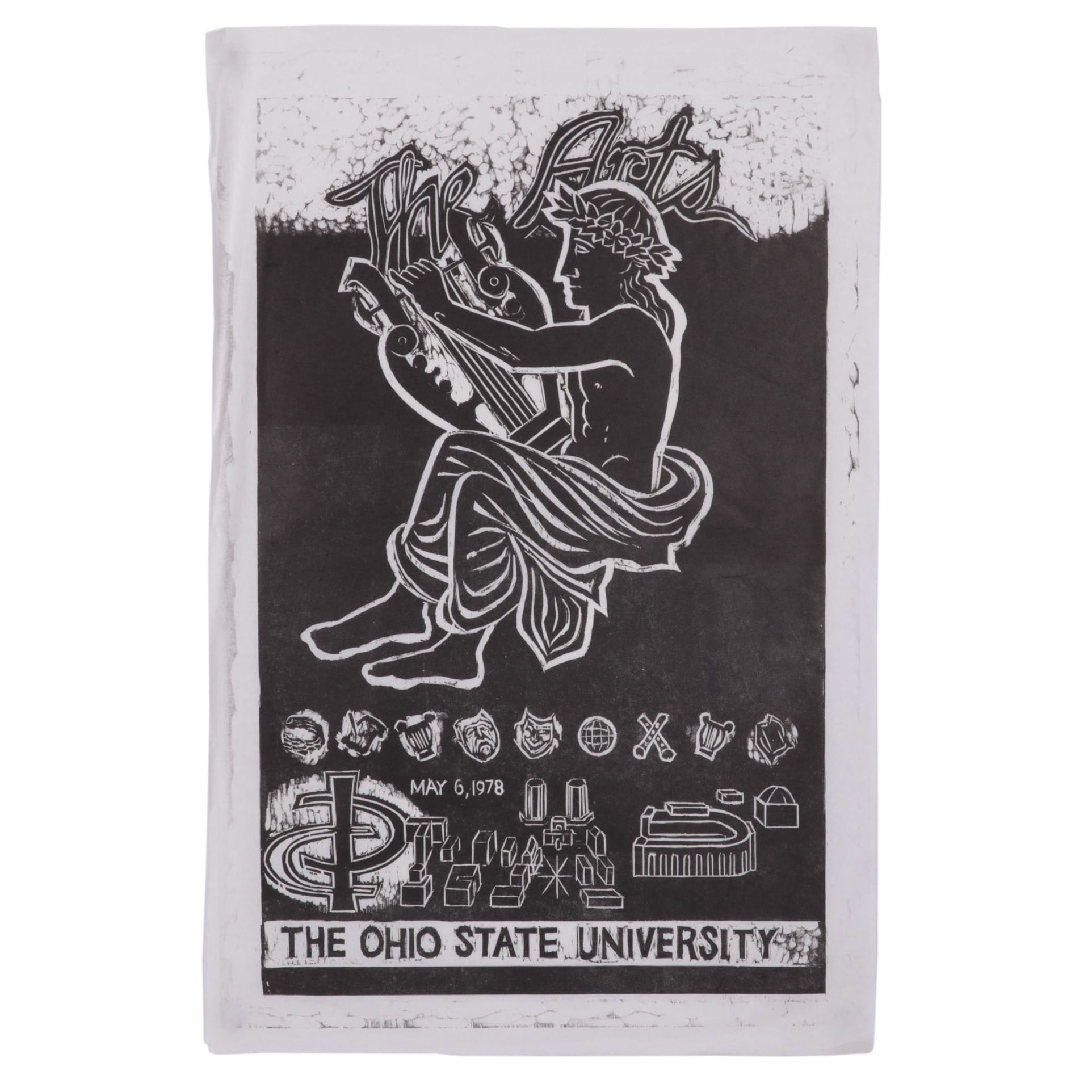 Sidney Chafetz Woodcut "College of the Arts," 1978