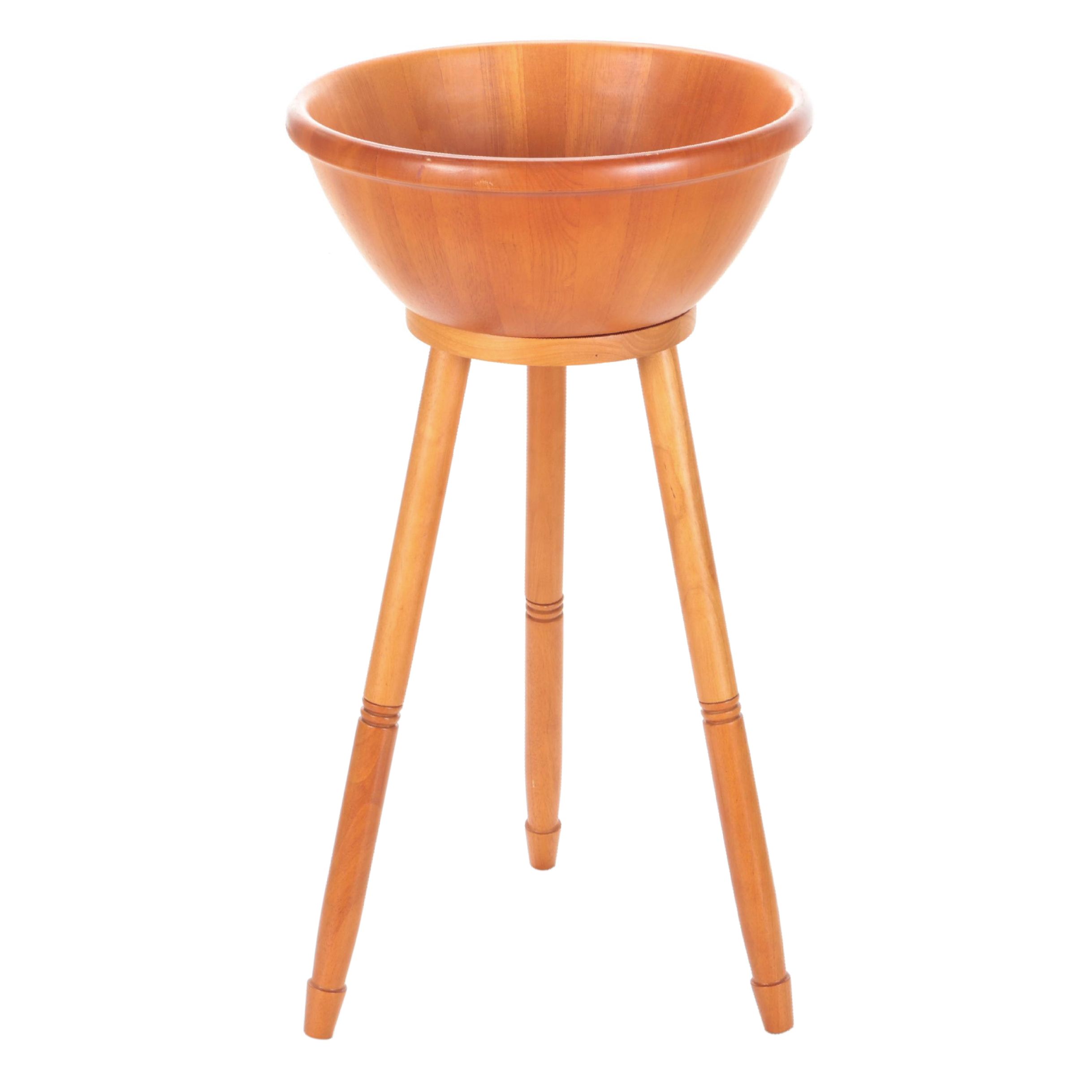 Wooden Salad Serving Bowl with Stand