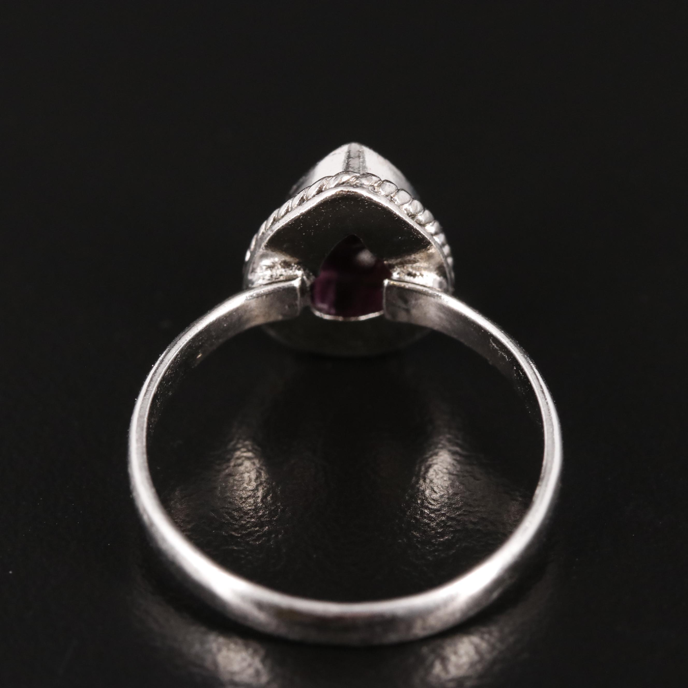 Garnet Tear Drop Shape Ring