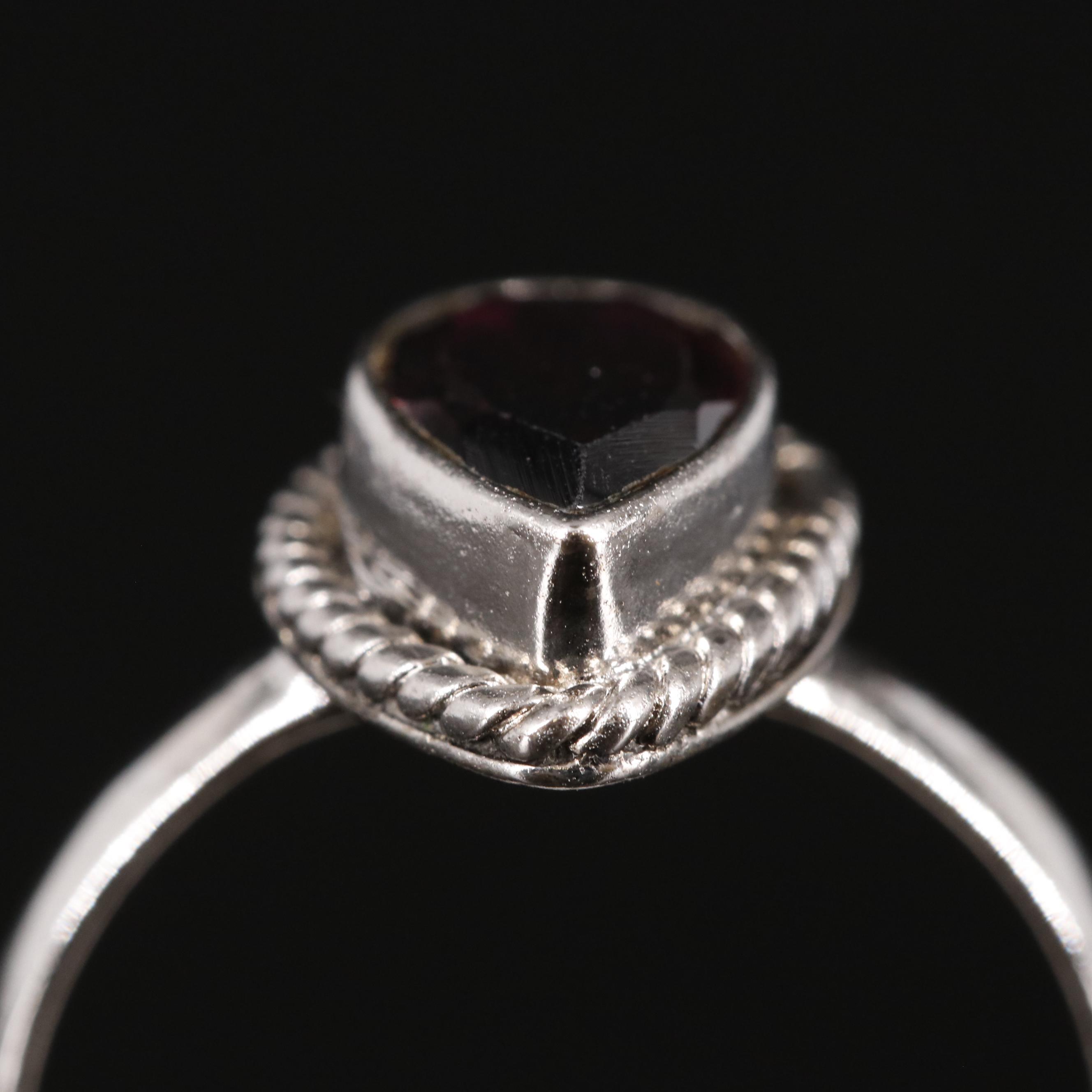 Garnet Tear Drop Shape Ring
