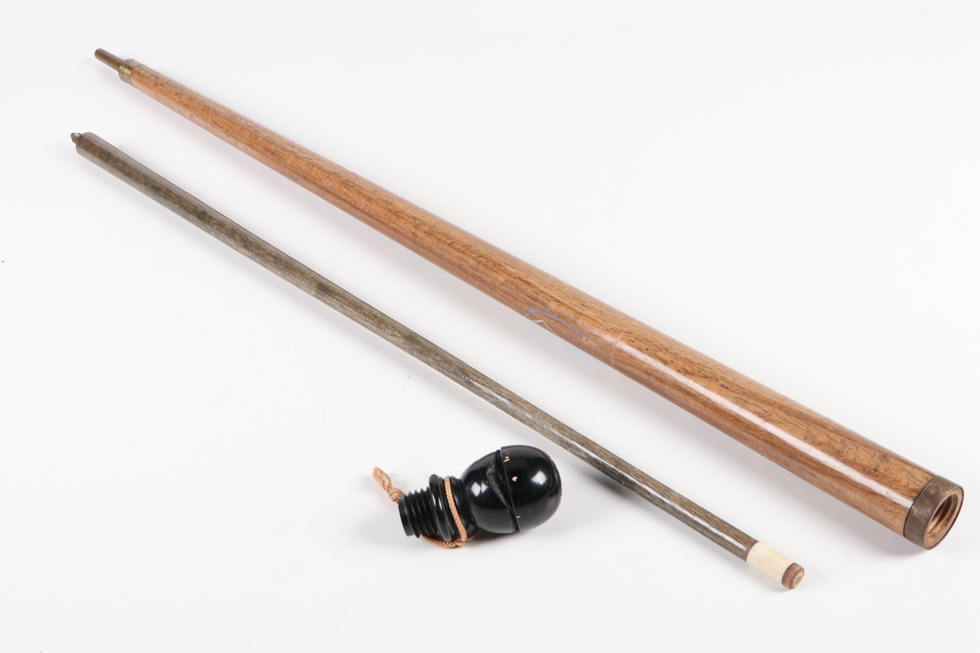 Korean Paint Decorated Walking Stick with Concealed Pool Cue