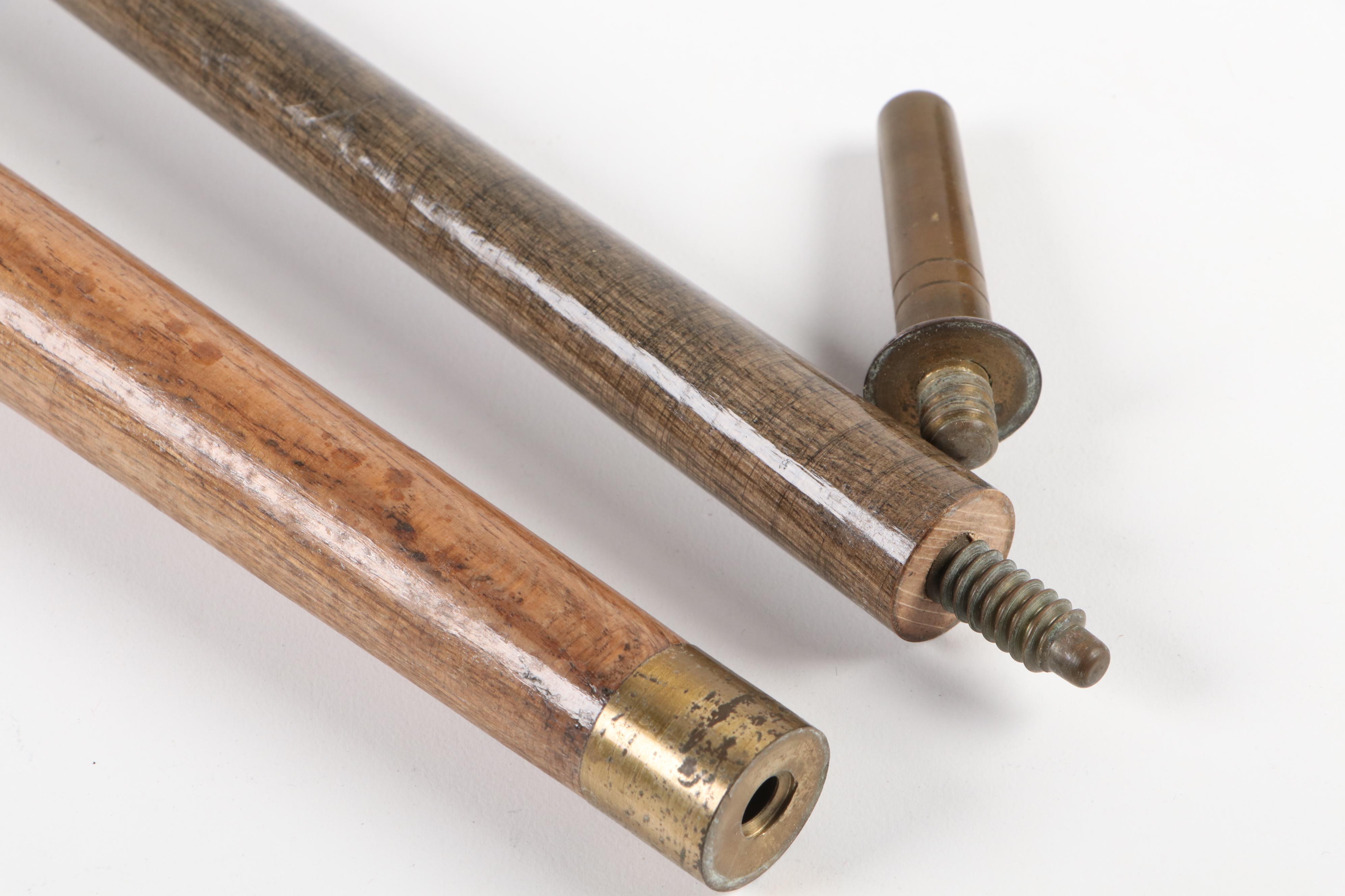 Korean Paint Decorated Walking Stick with Concealed Pool Cue