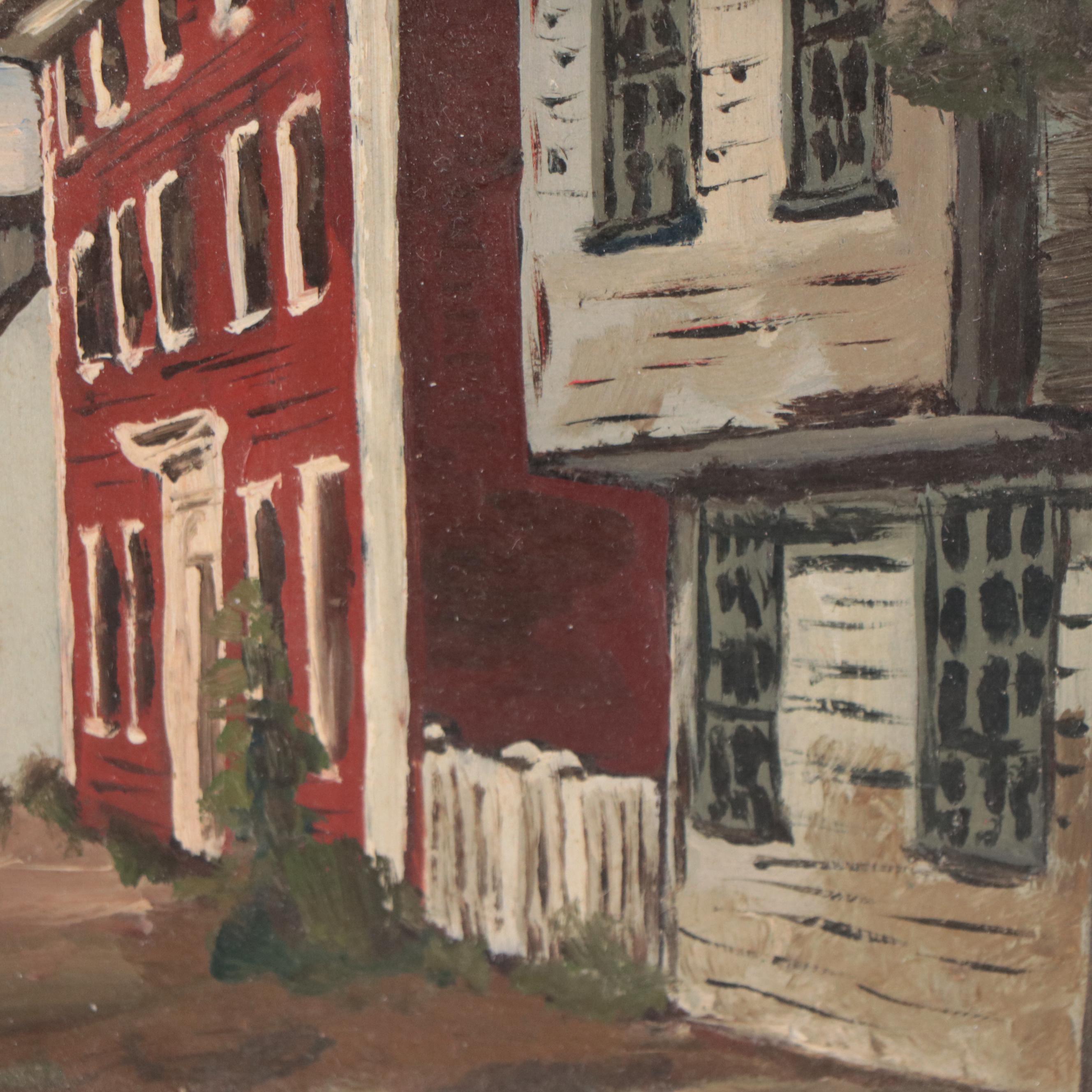 Small Scale Oil Painting of Street Scene