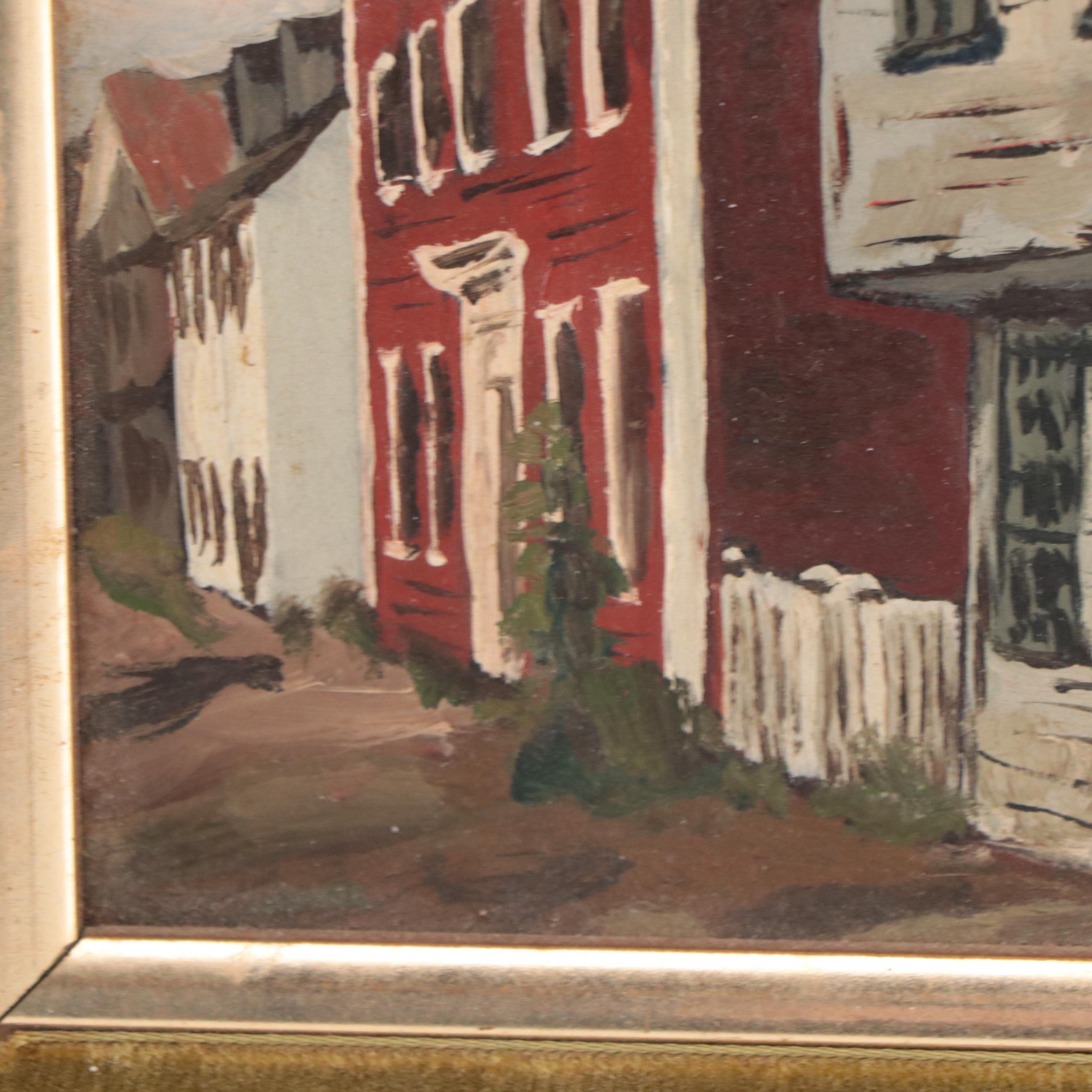 Small Scale Oil Painting of Street Scene