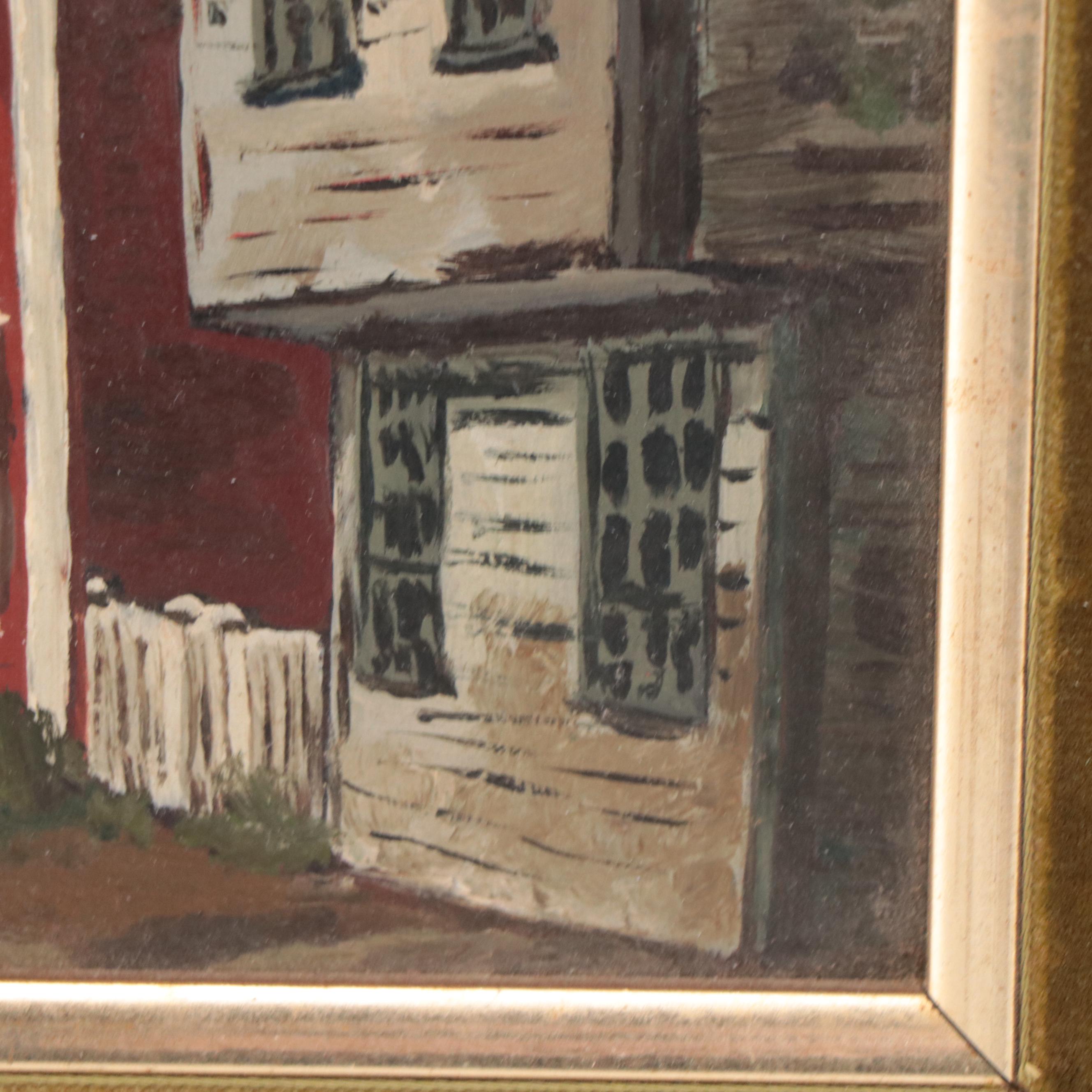 Small Scale Oil Painting of Street Scene