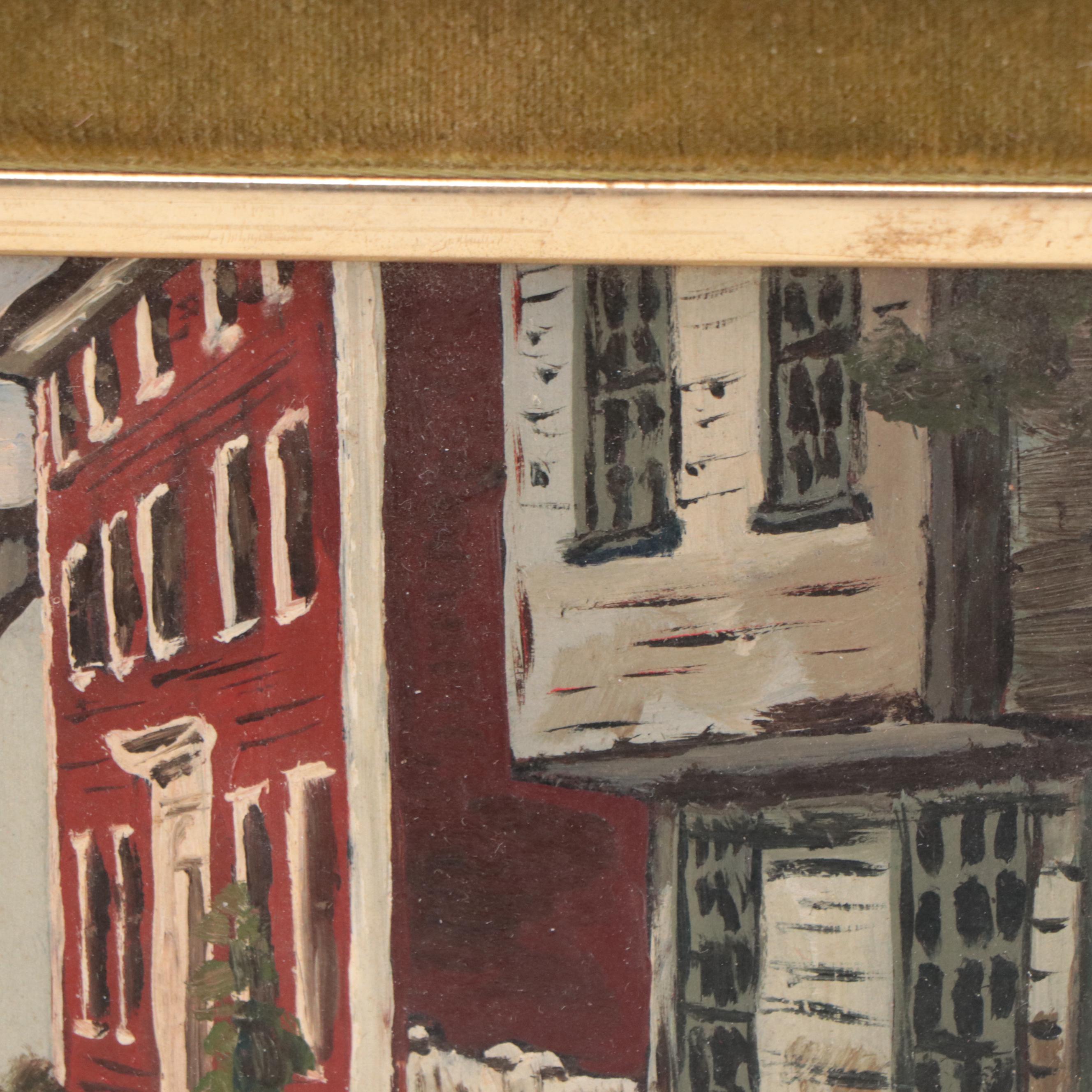 Small Scale Oil Painting of Street Scene