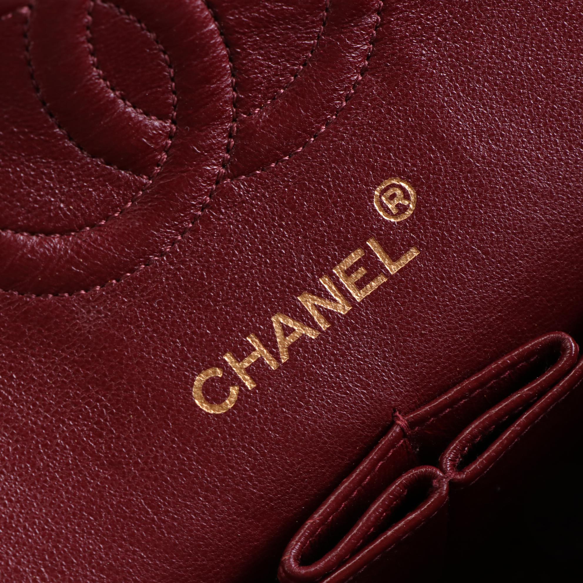 Chanel CC Small Double Flap Shoulder Bag in Black Quilted Lambskin Leather