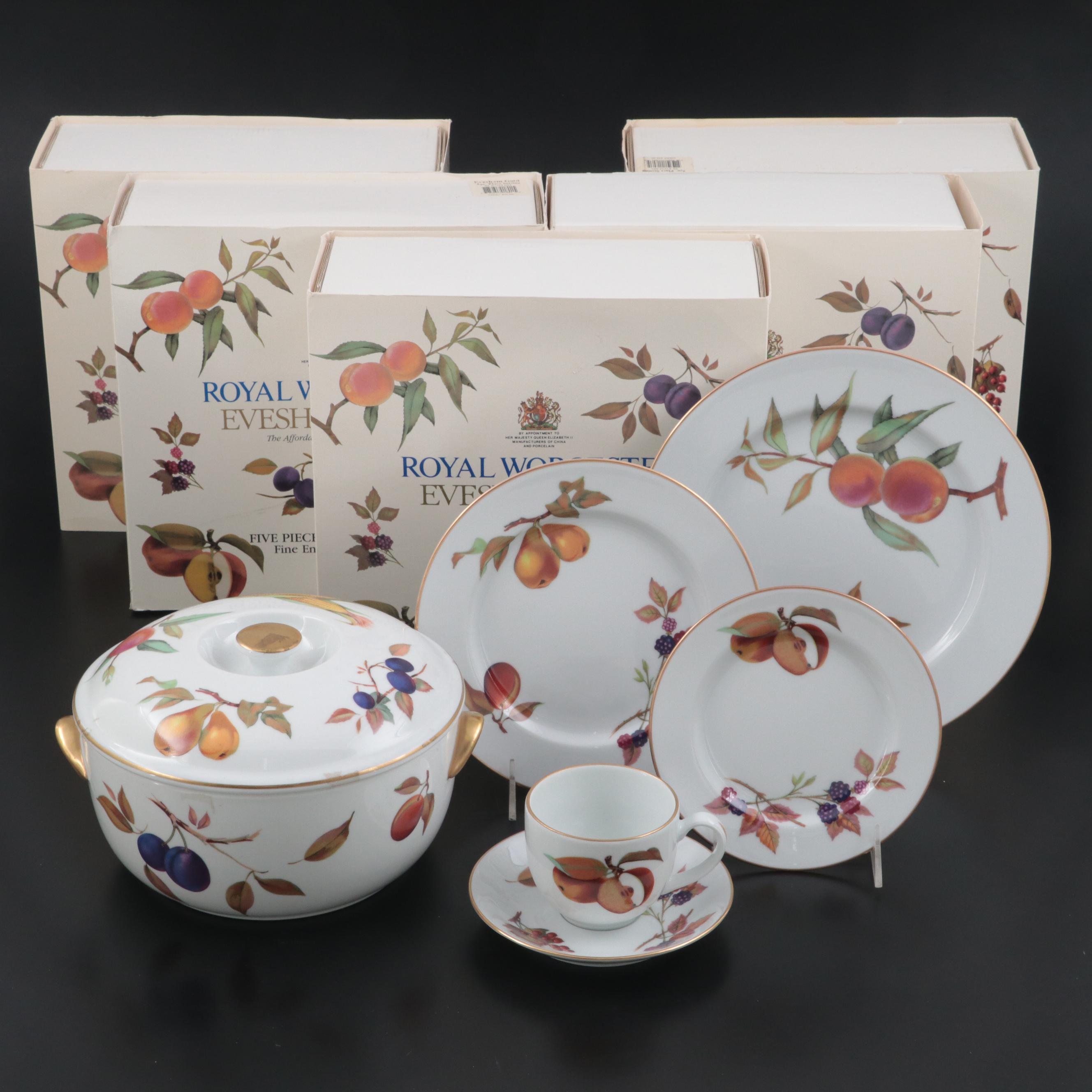 Royal Worcester "Evesham" Casserole Dish and Tableware