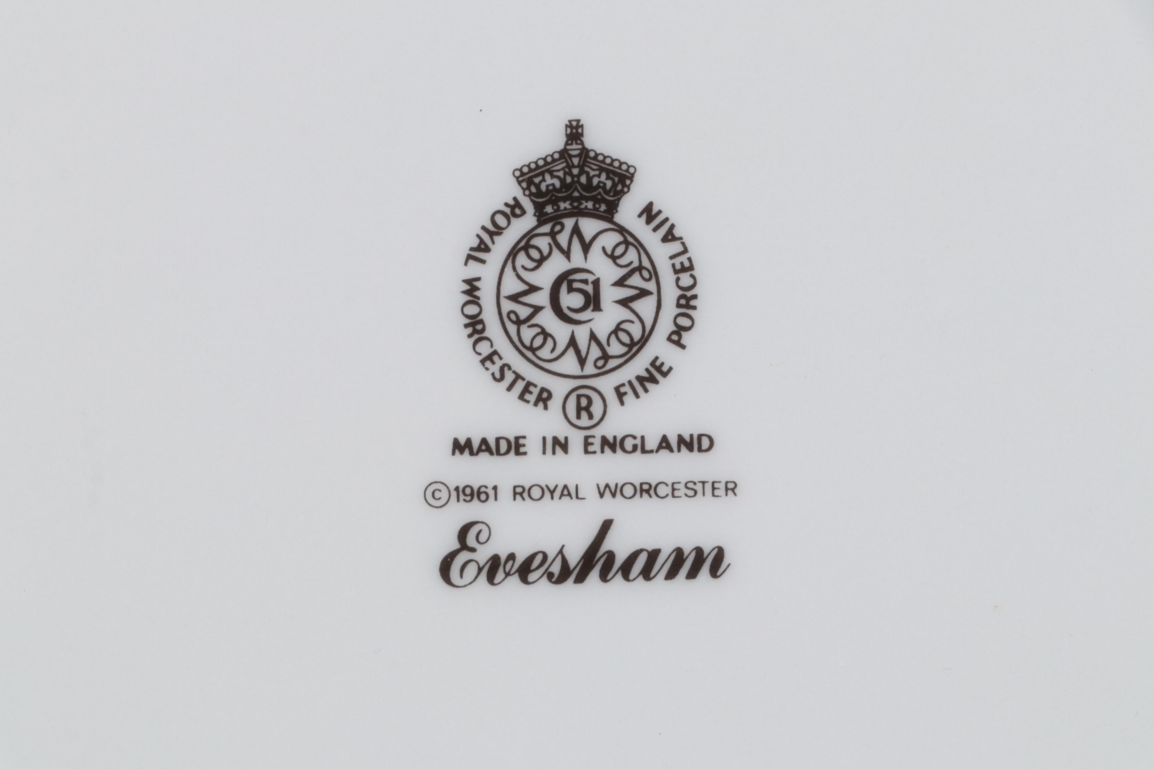 Royal Worcester "Evesham" Casserole Dish and Tableware