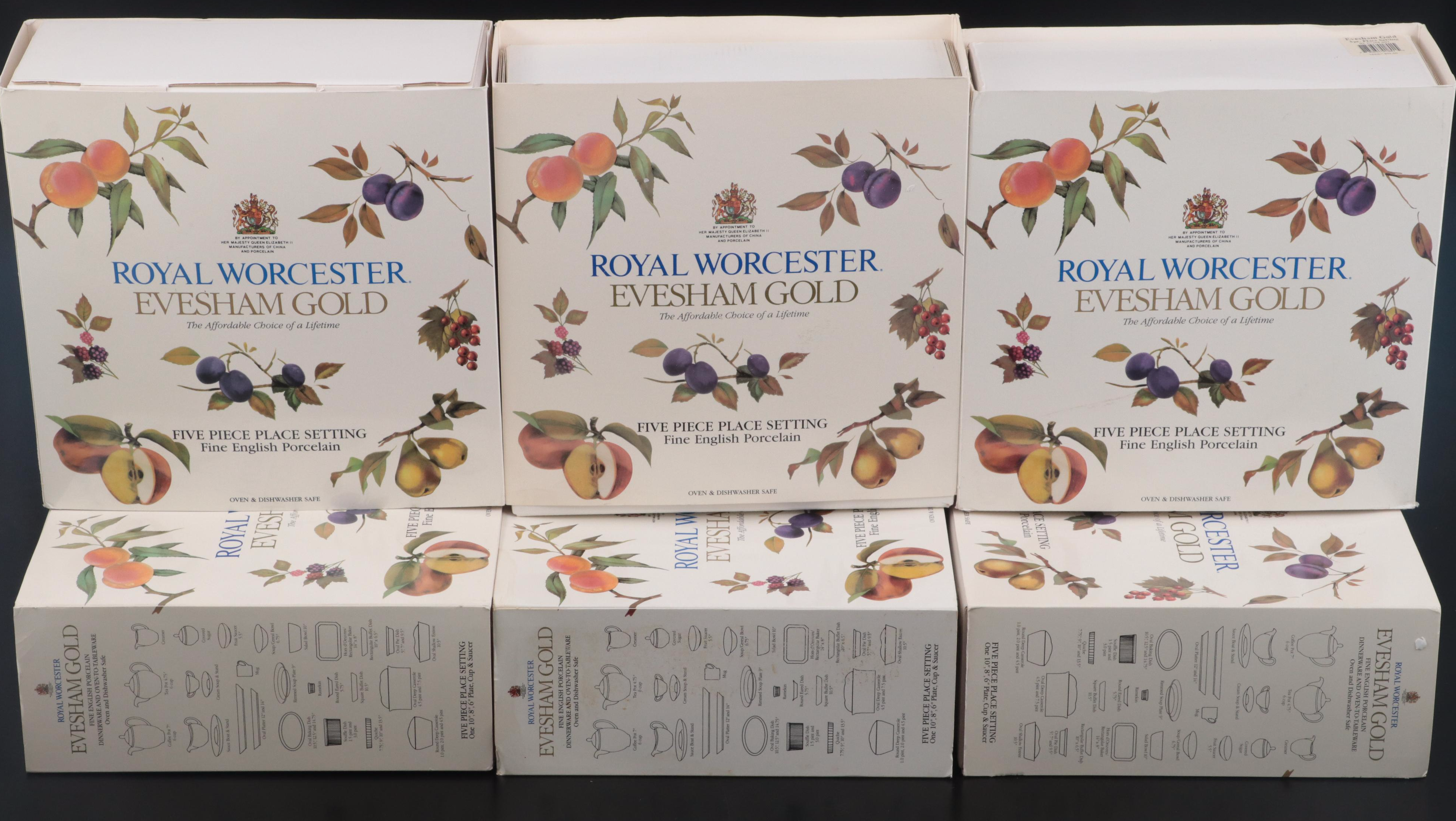 Royal Worcester "Evesham" Casserole Dish and Tableware