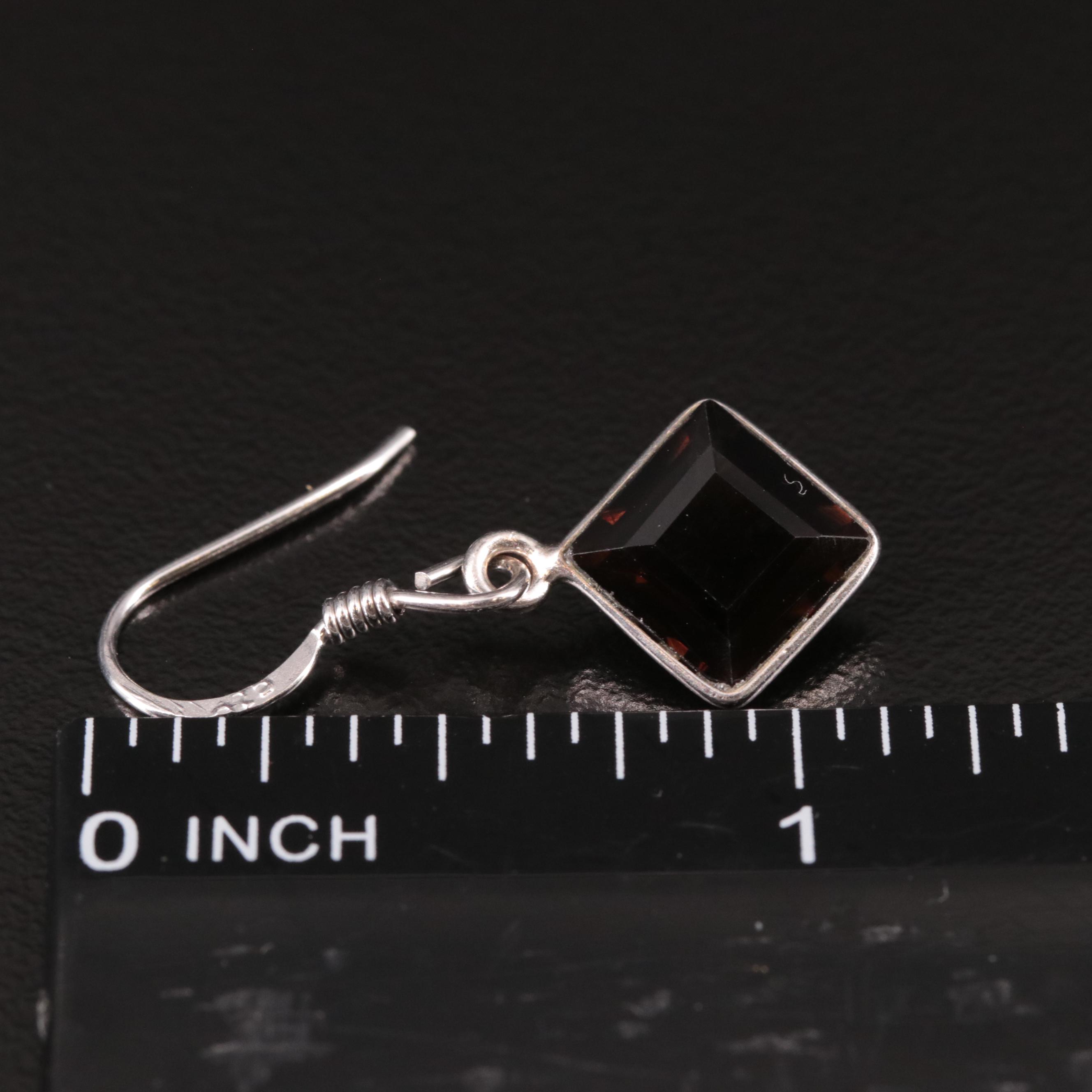 Sterling Smoky Quartz Drop Earrings