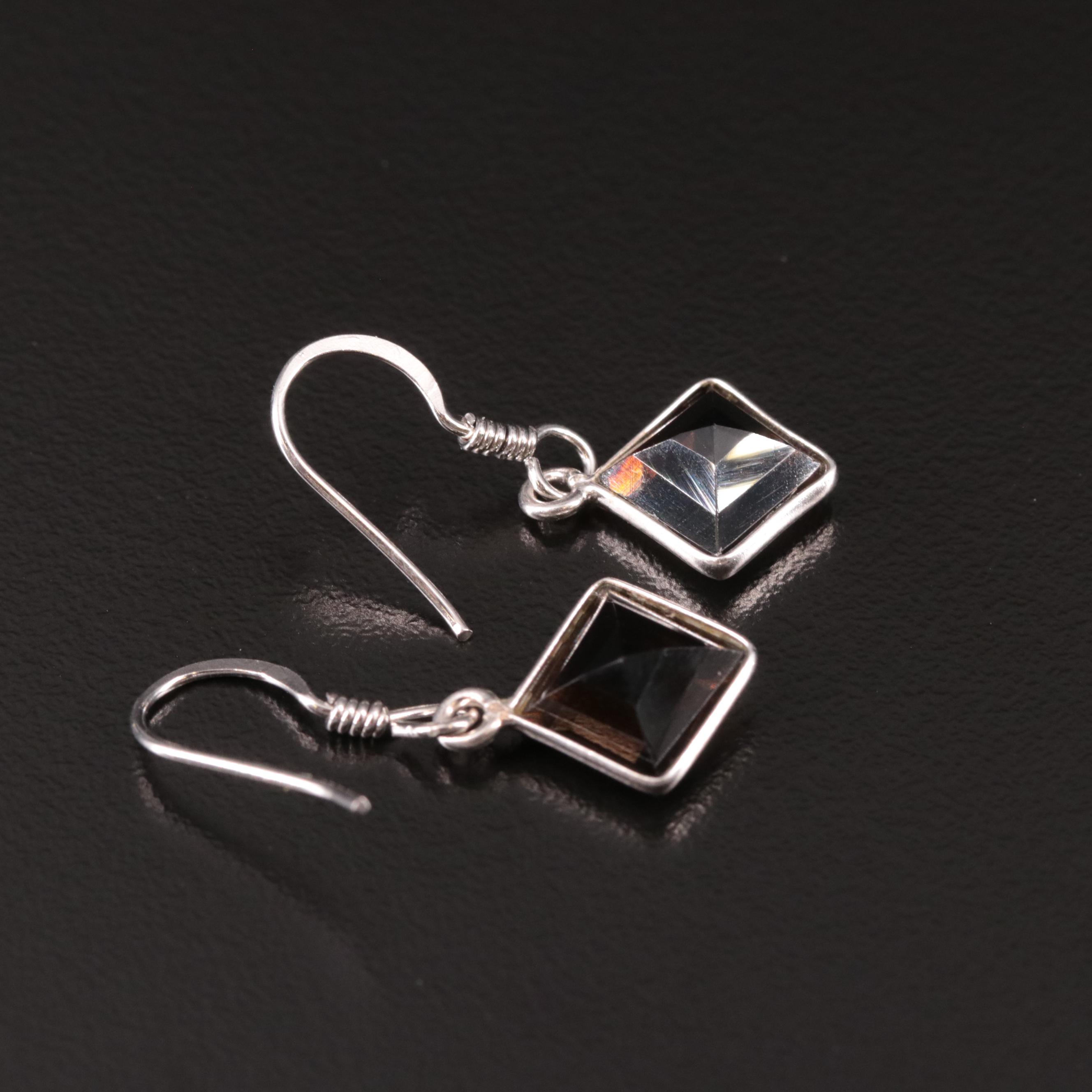 Sterling Smoky Quartz Drop Earrings