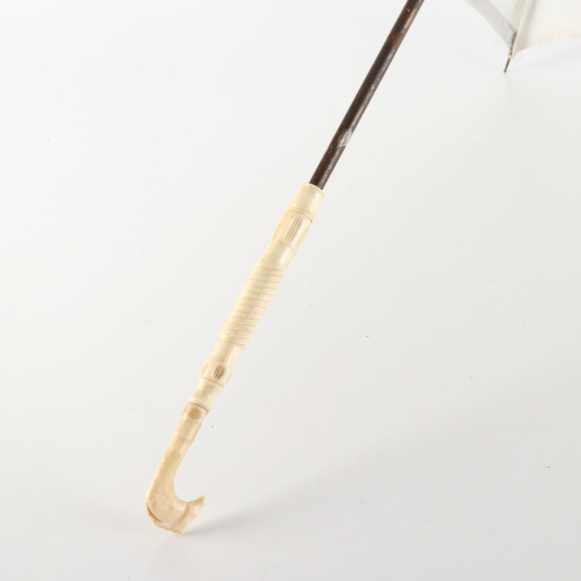 Lace and Carved Handle Parasols