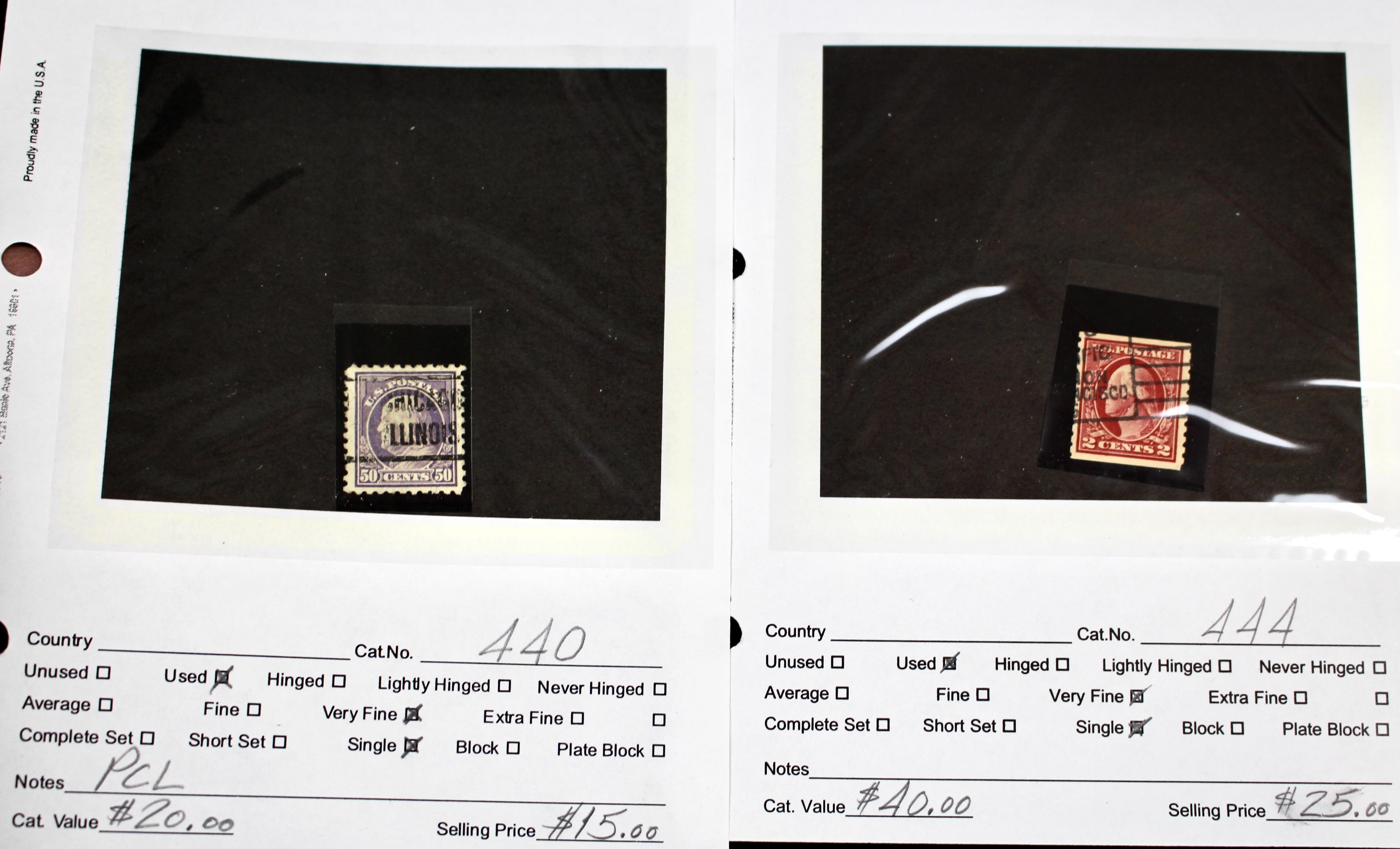 Dealer Inventory of Used U.S. Postage Stamps