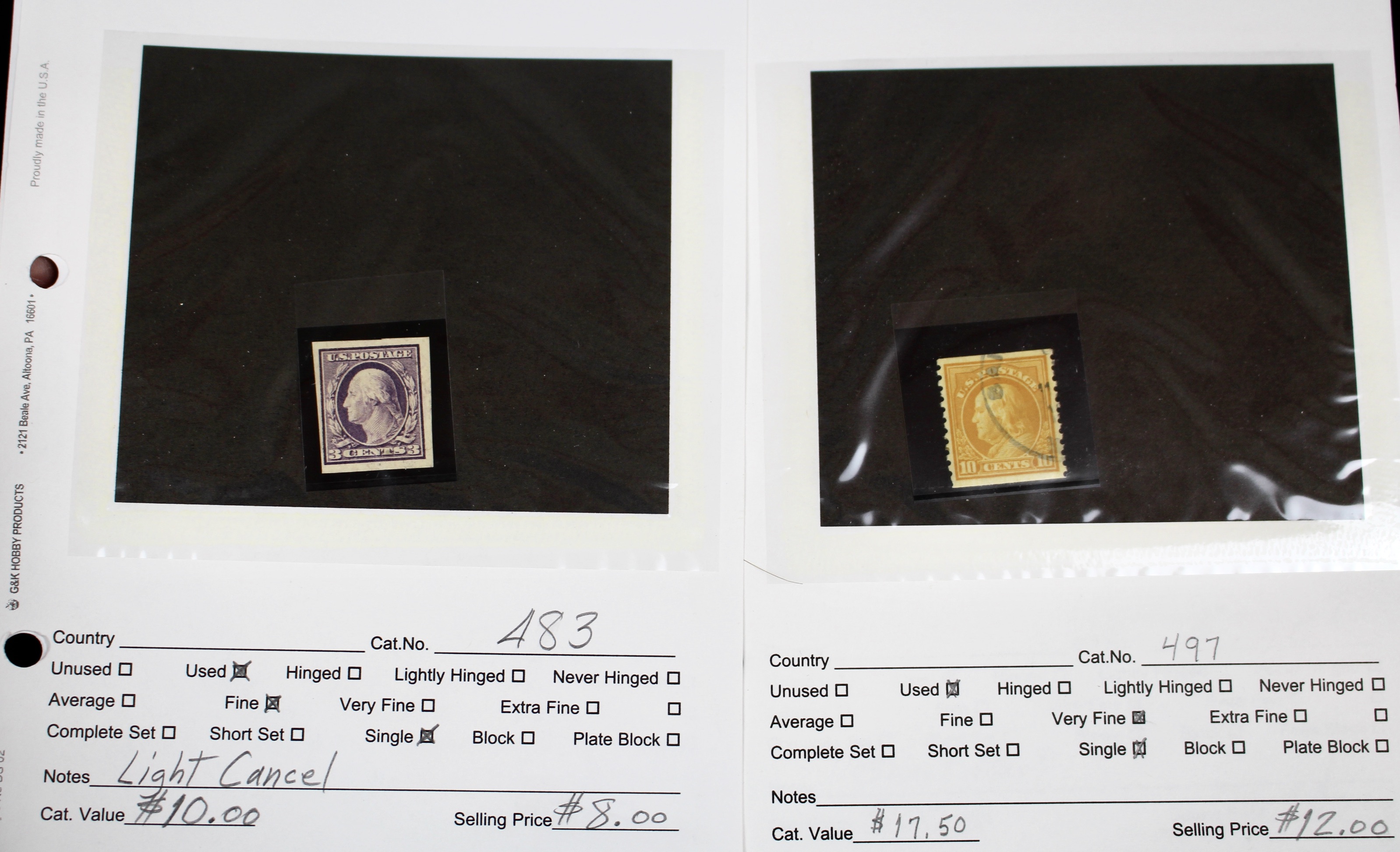 Dealer Inventory of Used U.S. Postage Stamps