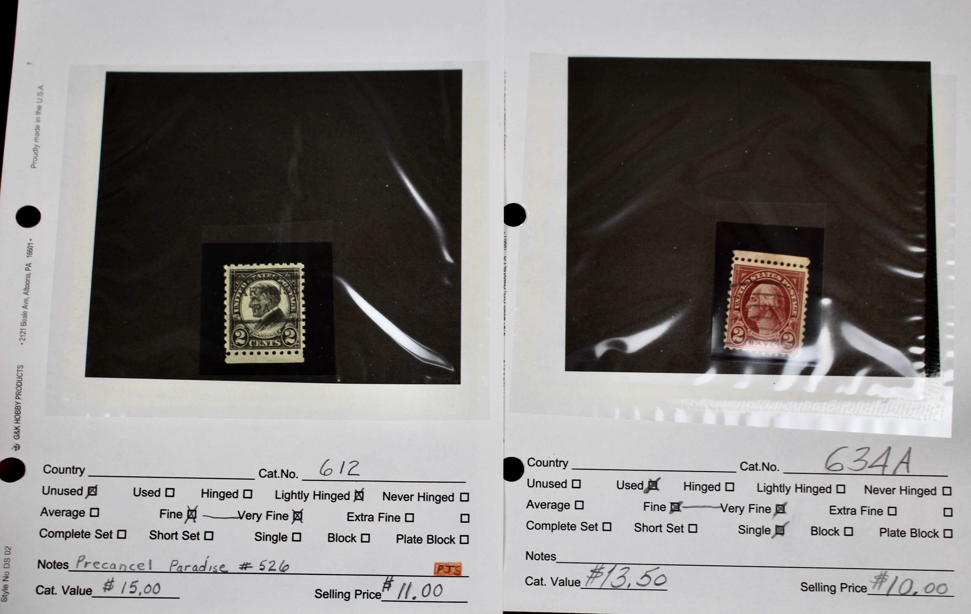 Dealer Inventory of Used U.S. Postage Stamps