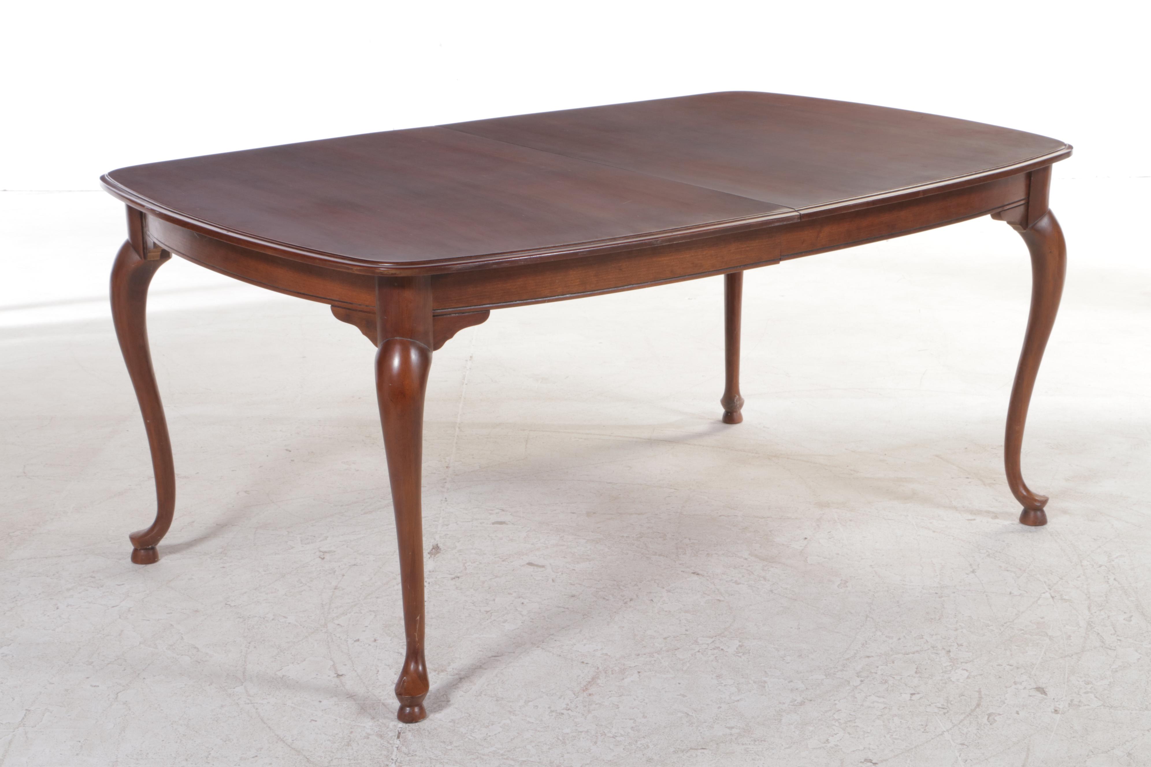 Eight-Piece Thomasville Queen Anne Style Cherrywood Dining Set