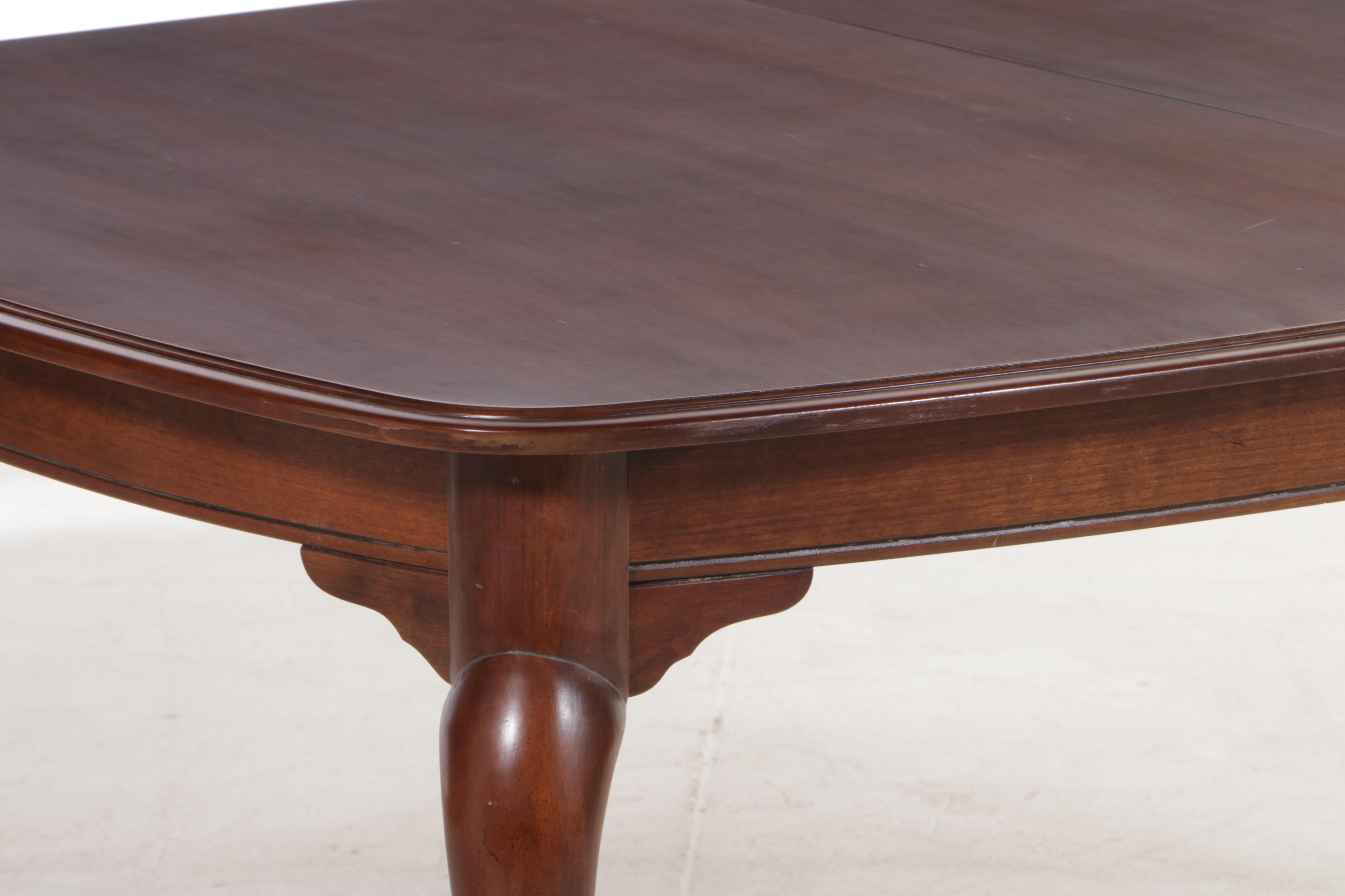 Eight-Piece Thomasville Queen Anne Style Cherrywood Dining Set