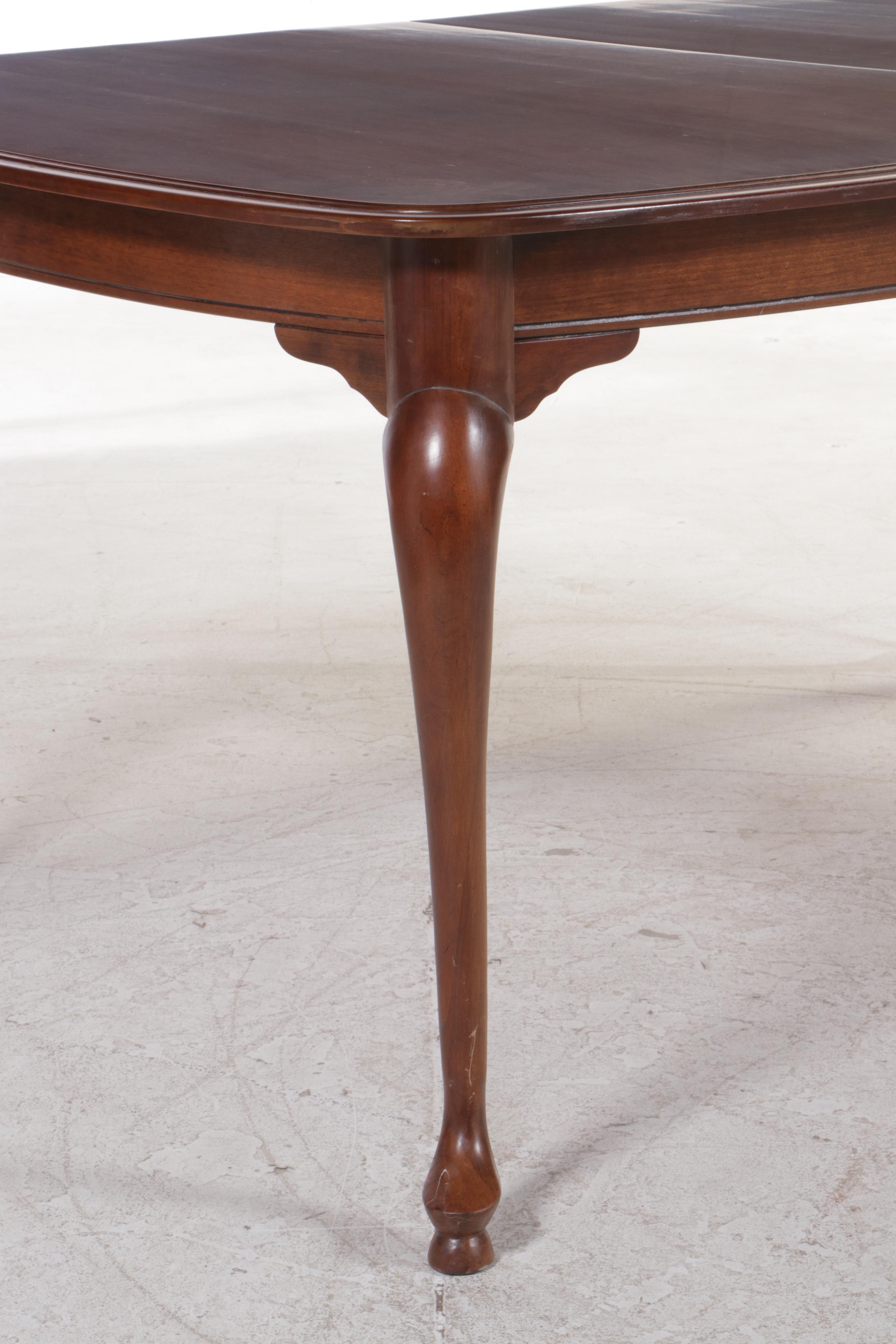 Eight-Piece Thomasville Queen Anne Style Cherrywood Dining Set