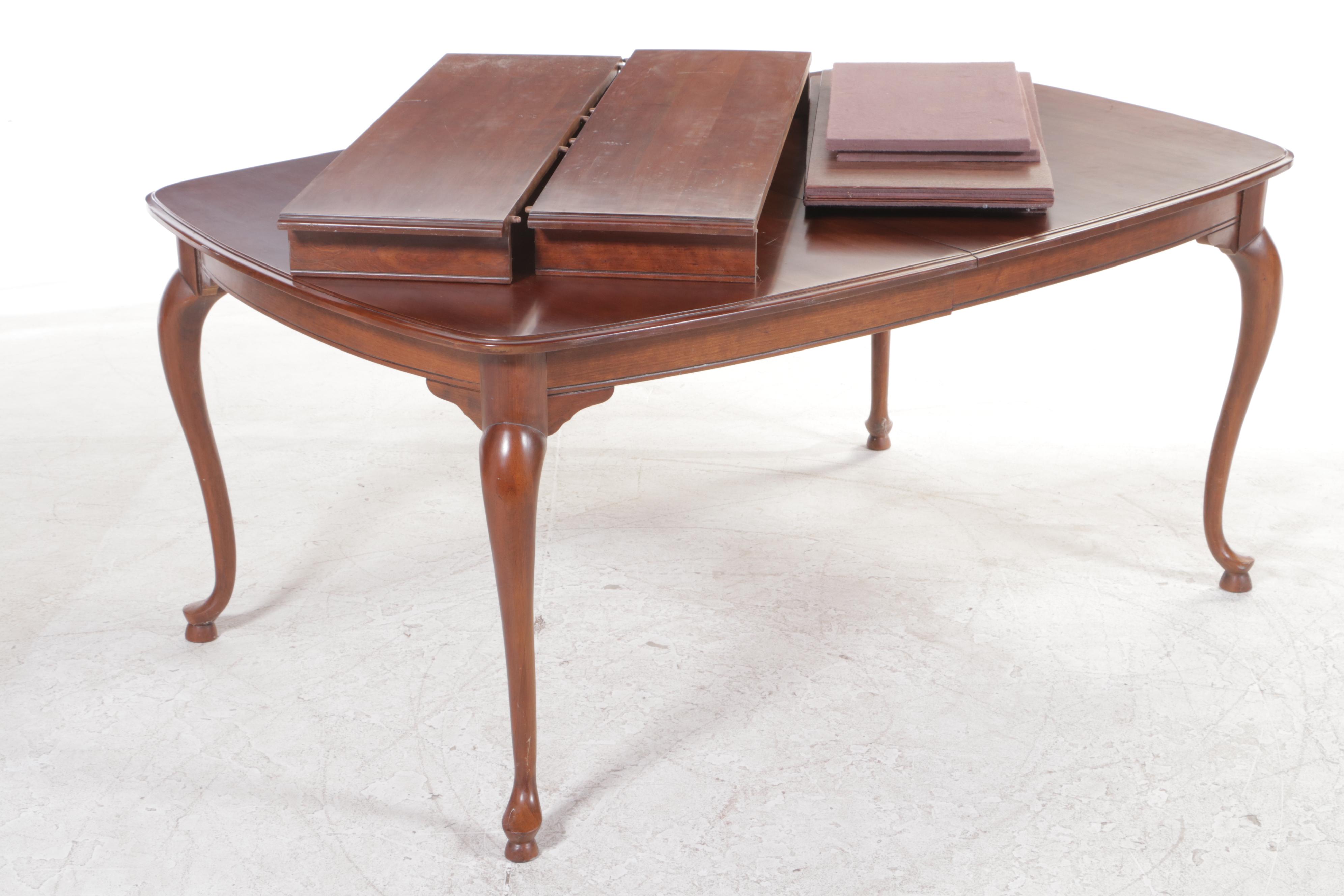 Eight-Piece Thomasville Queen Anne Style Cherrywood Dining Set