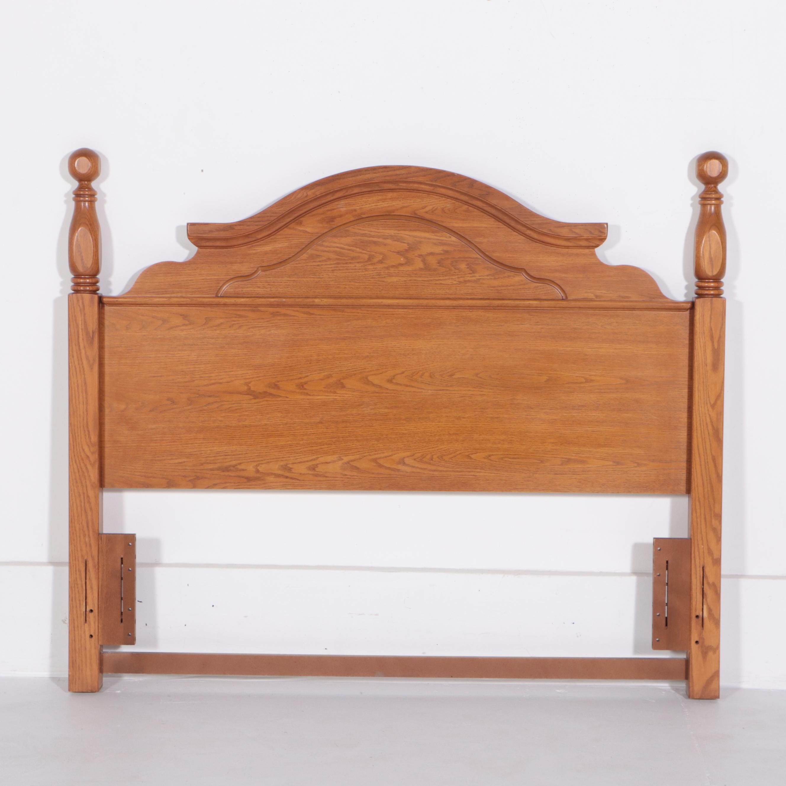 Federal Style Oak Full/Queen Size Four-Post Bed Frame