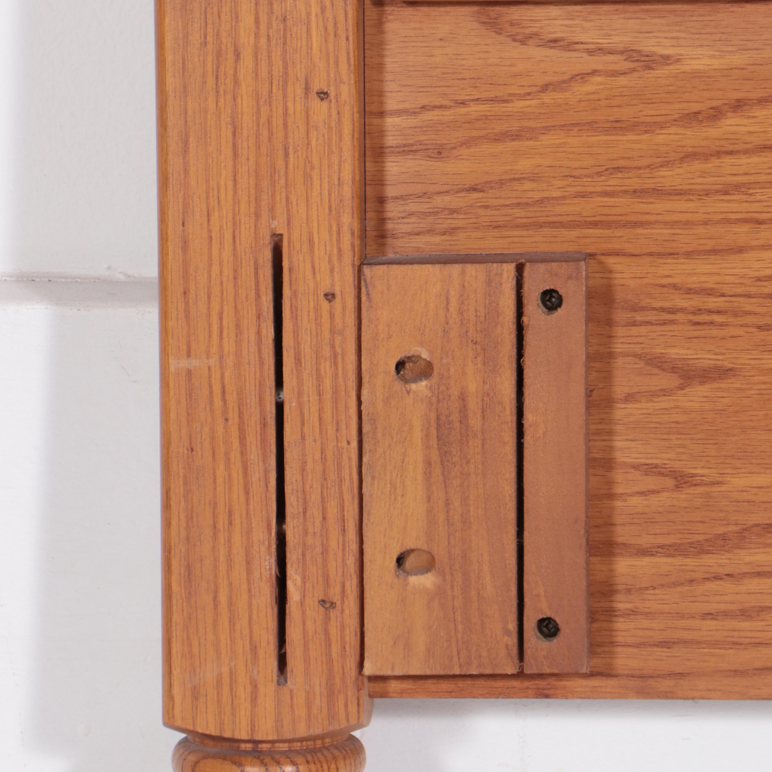 Federal Style Oak Full/Queen Size Four-Post Bed Frame