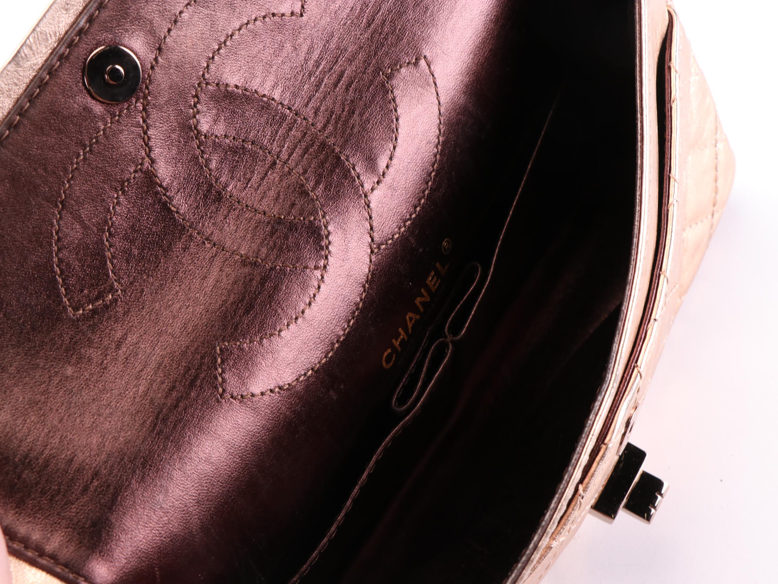 Chanel 2.55 Reissue Flap Bag in Rose Gold Metallic Crinkled Calfskin