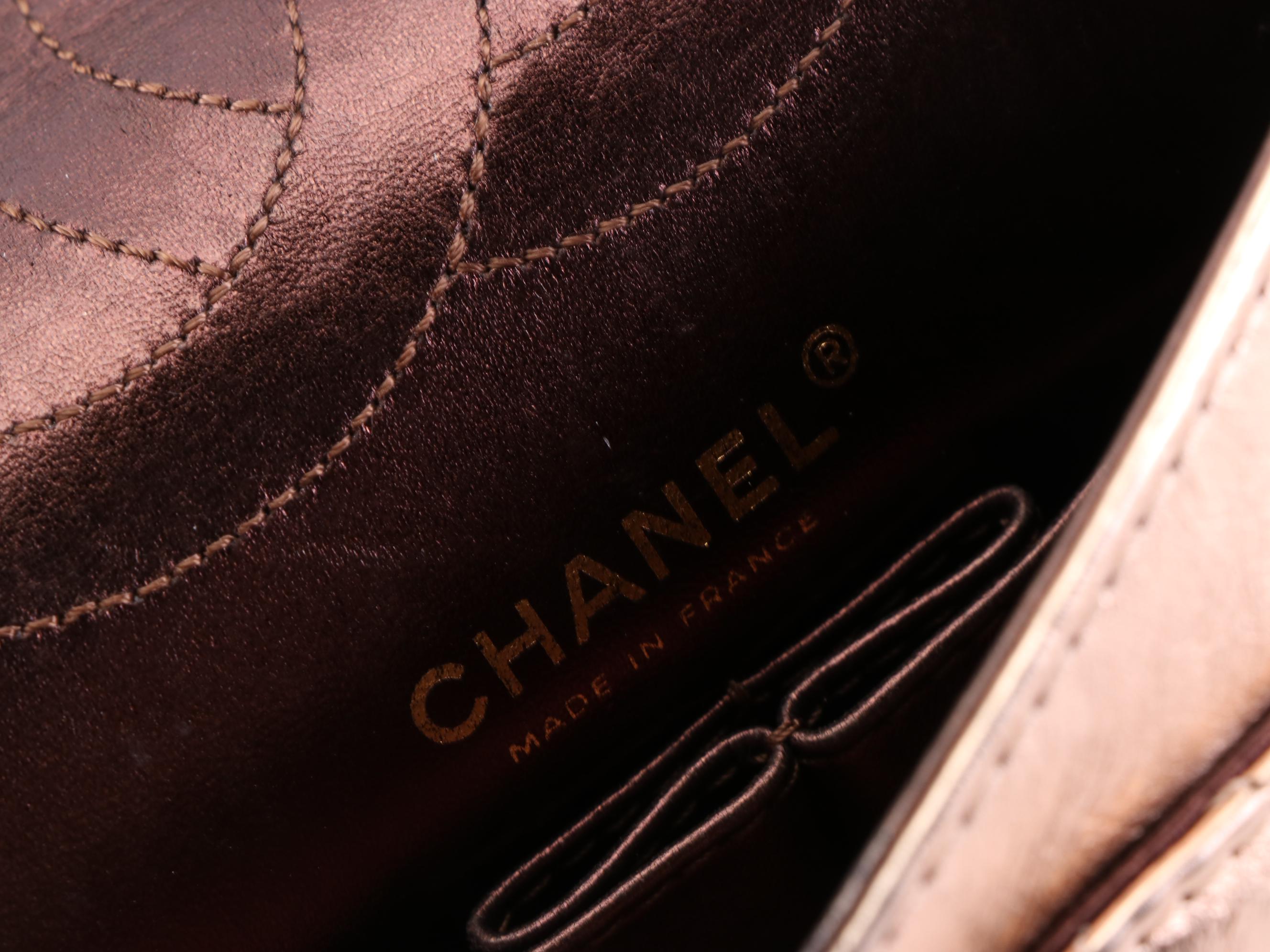 Chanel 2.55 Reissue Flap Bag in Rose Gold Metallic Crinkled Calfskin