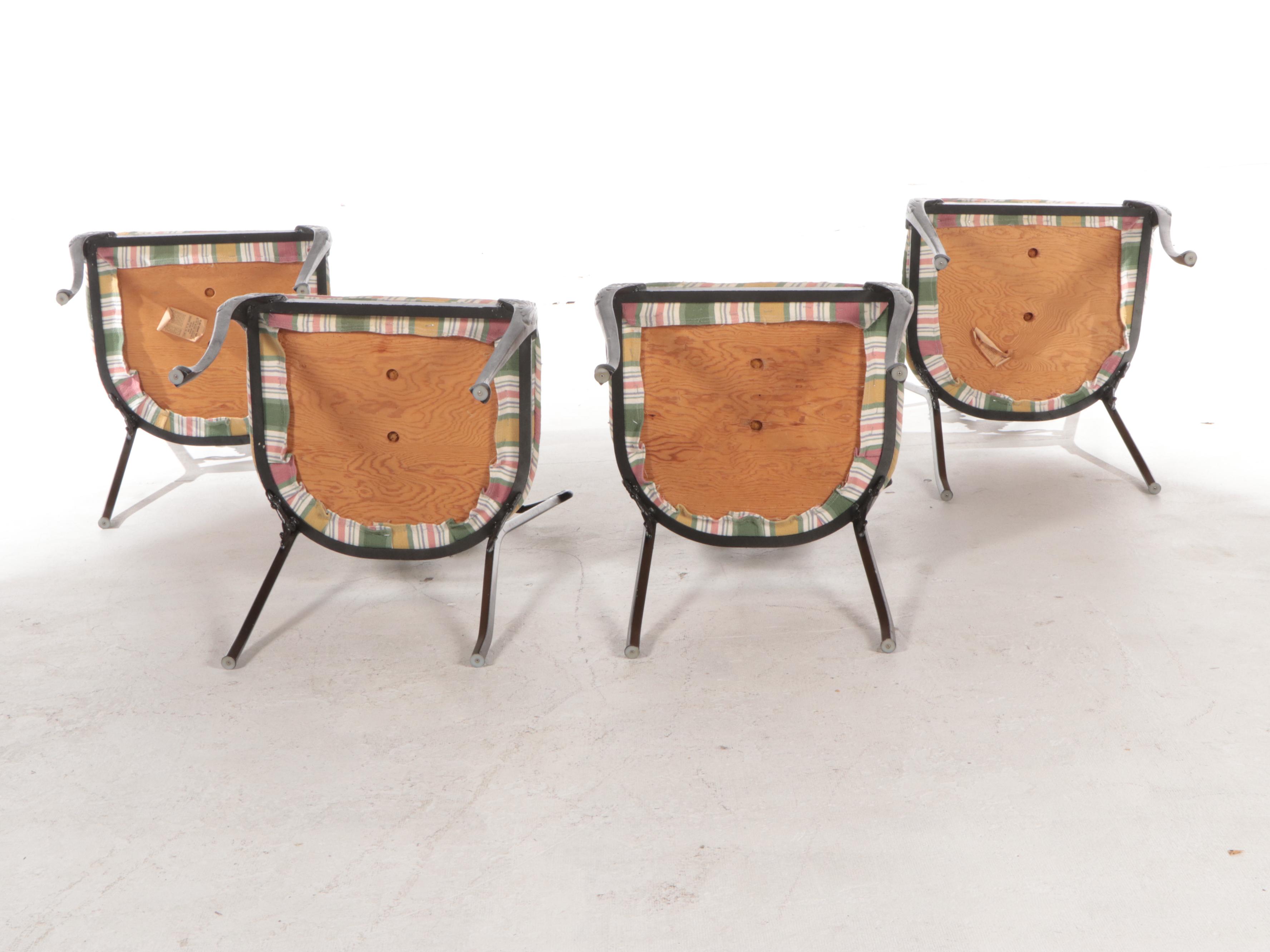 Five-Piece Plantation Patterns Inc. Cast Aluminum and Glass Top Patio Dining Set