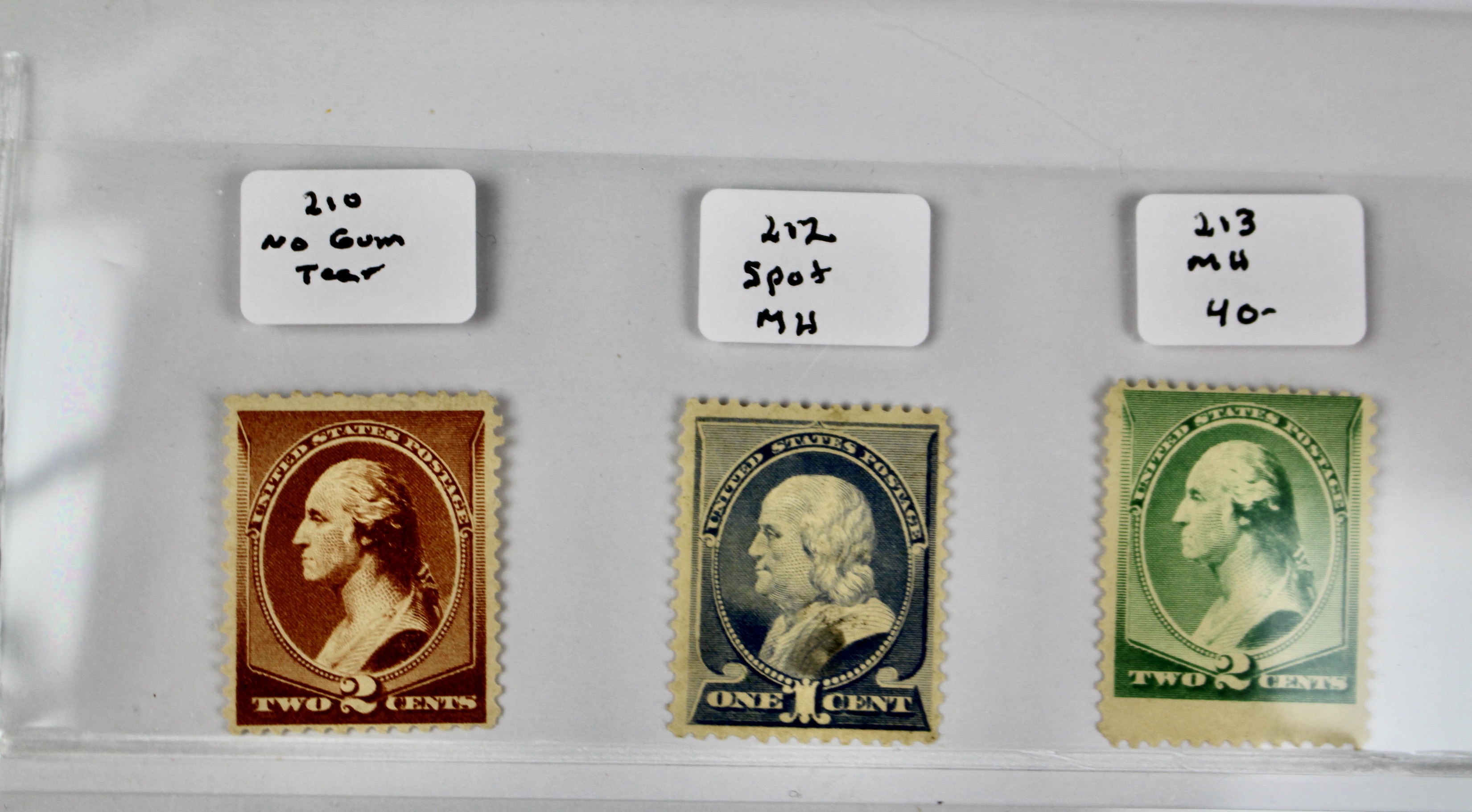 Twenty-One Early U.S. Postage Stamps