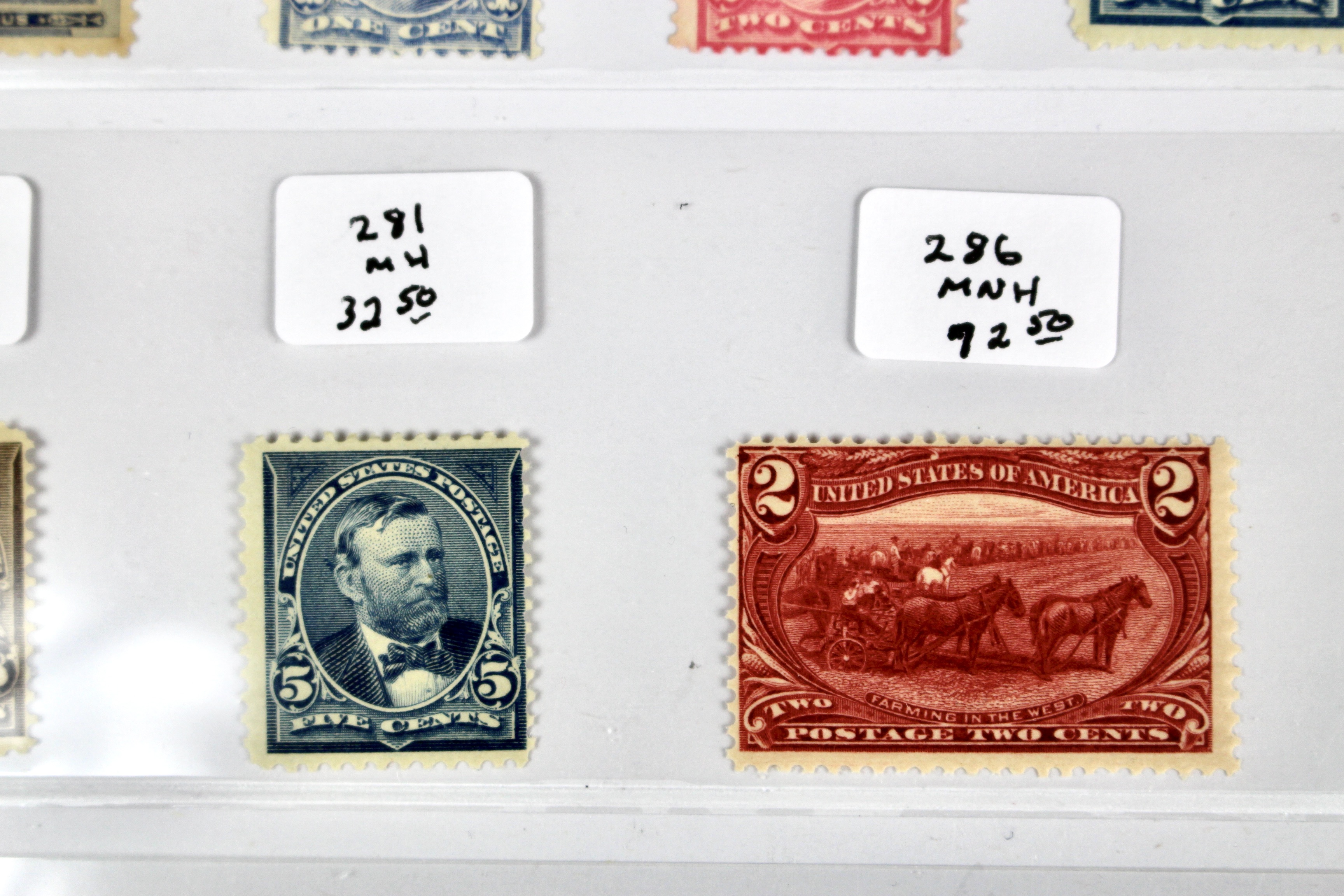 Twenty-One Early U.S. Postage Stamps