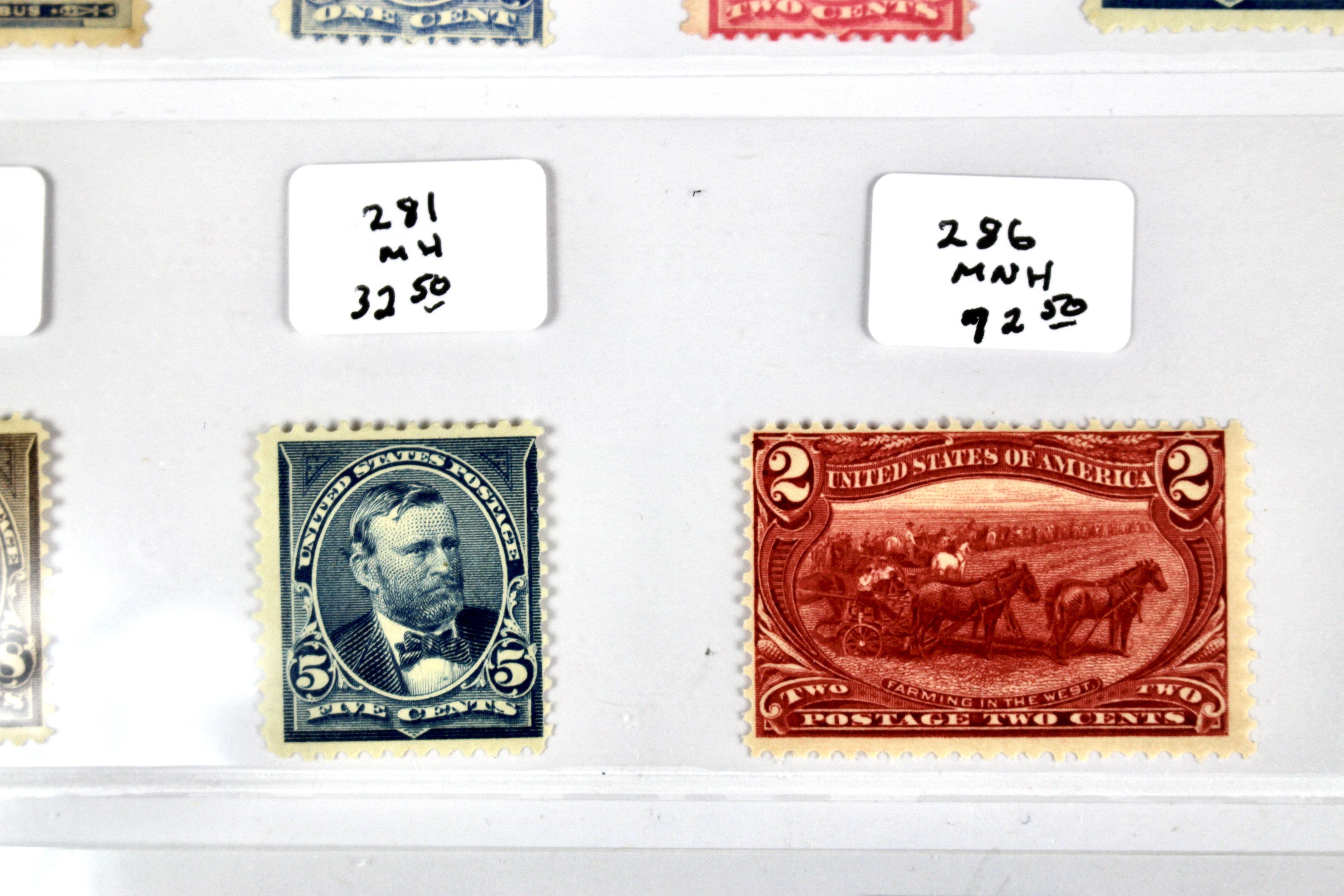 Twenty-One Early U.S. Postage Stamps