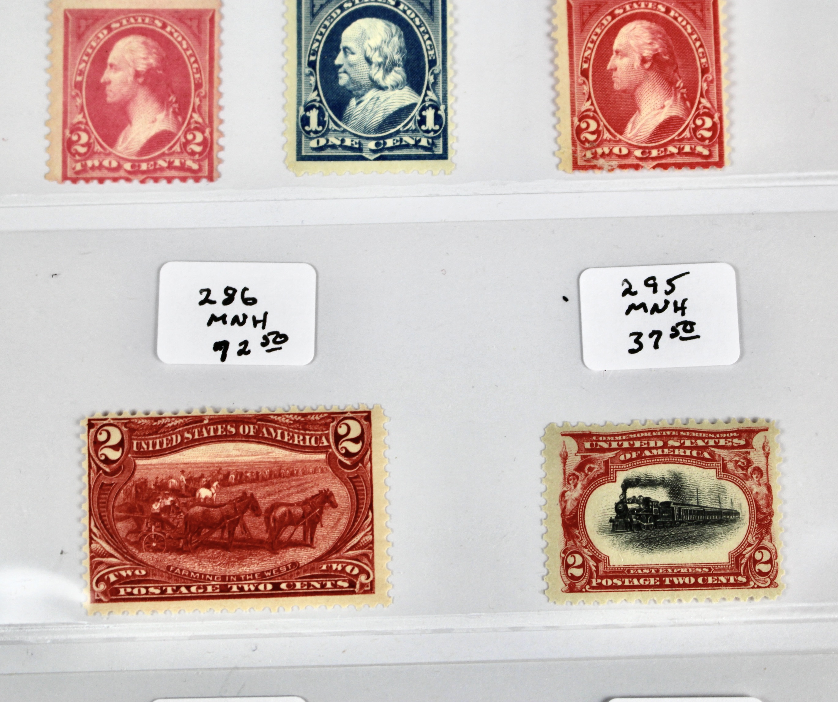 Twenty-One Early U.S. Postage Stamps