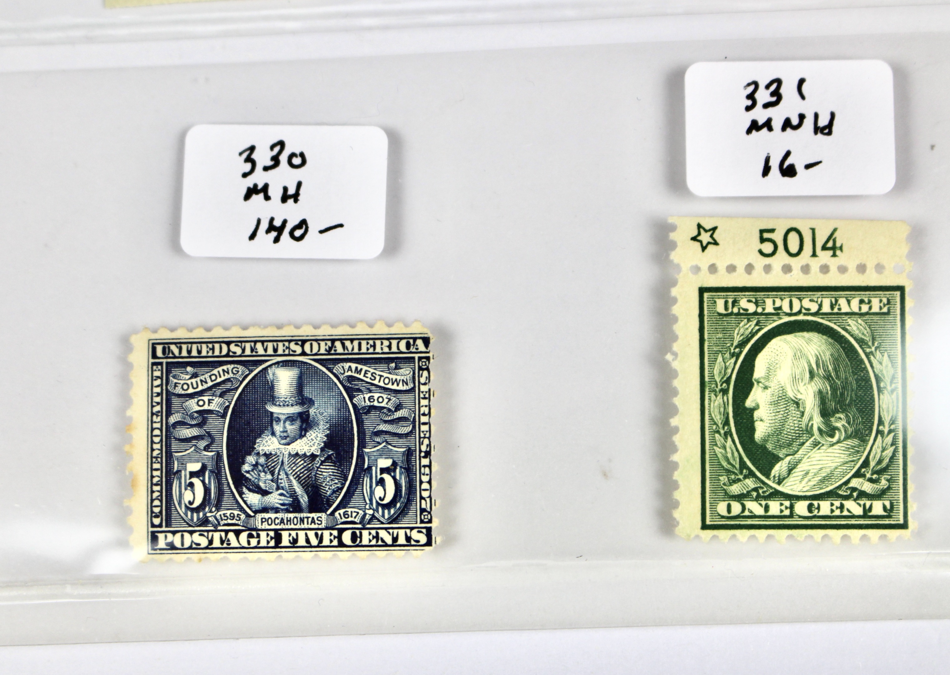 Twenty-One Early U.S. Postage Stamps