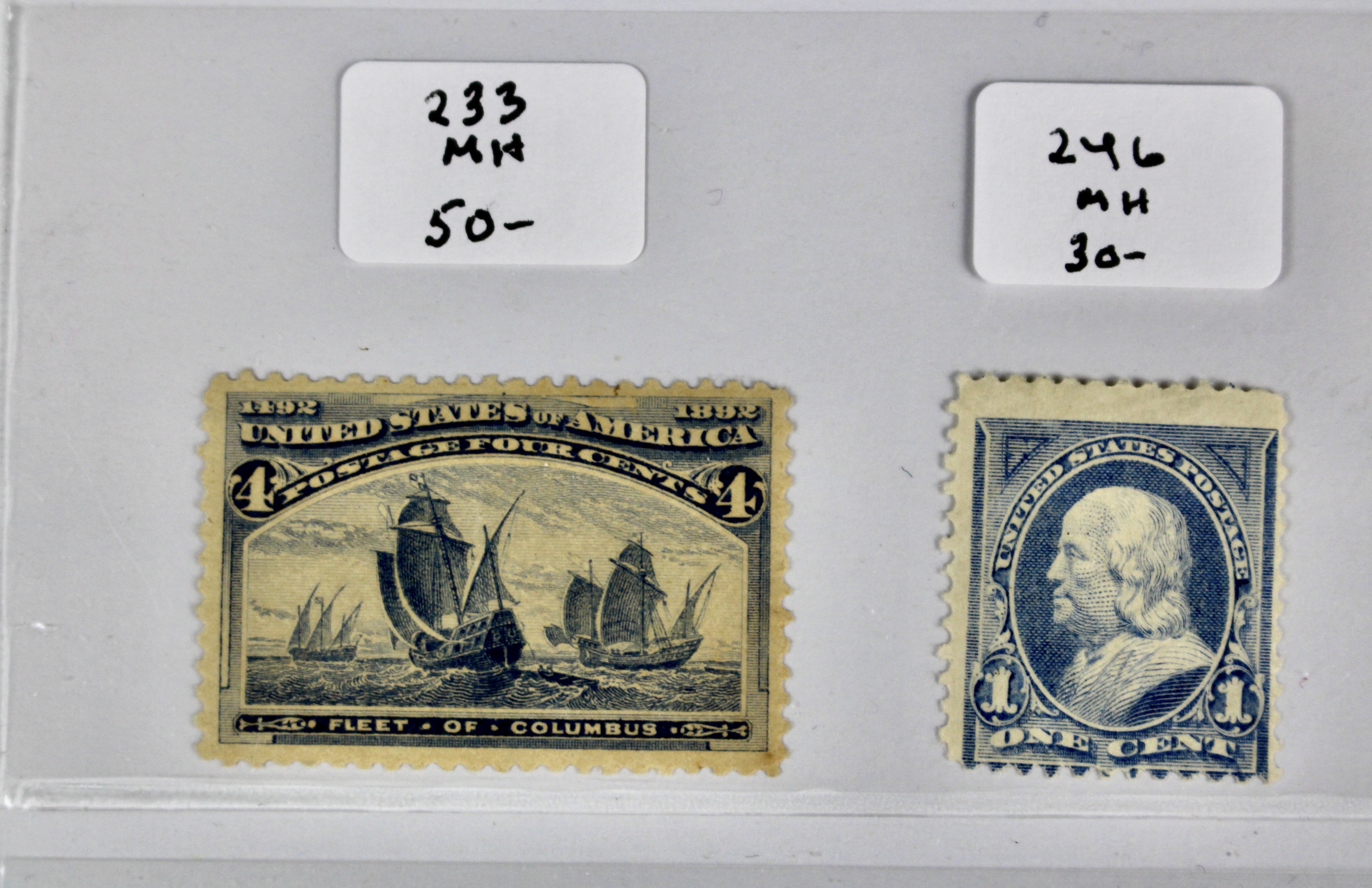 Twenty-One Early U.S. Postage Stamps