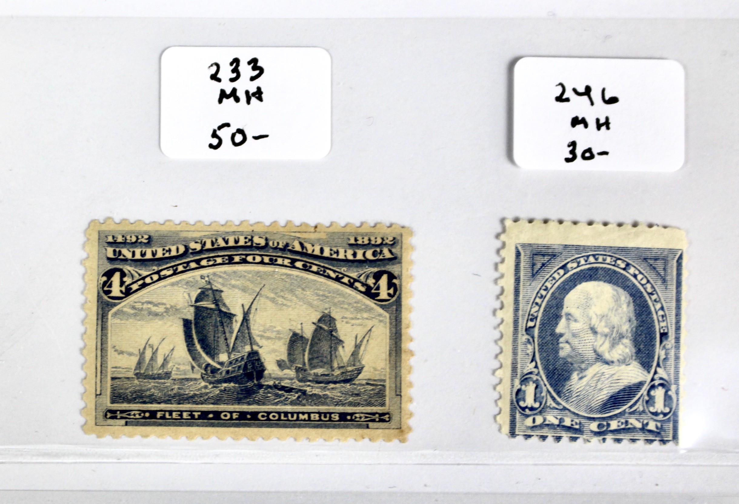 Twenty-One Early U.S. Postage Stamps