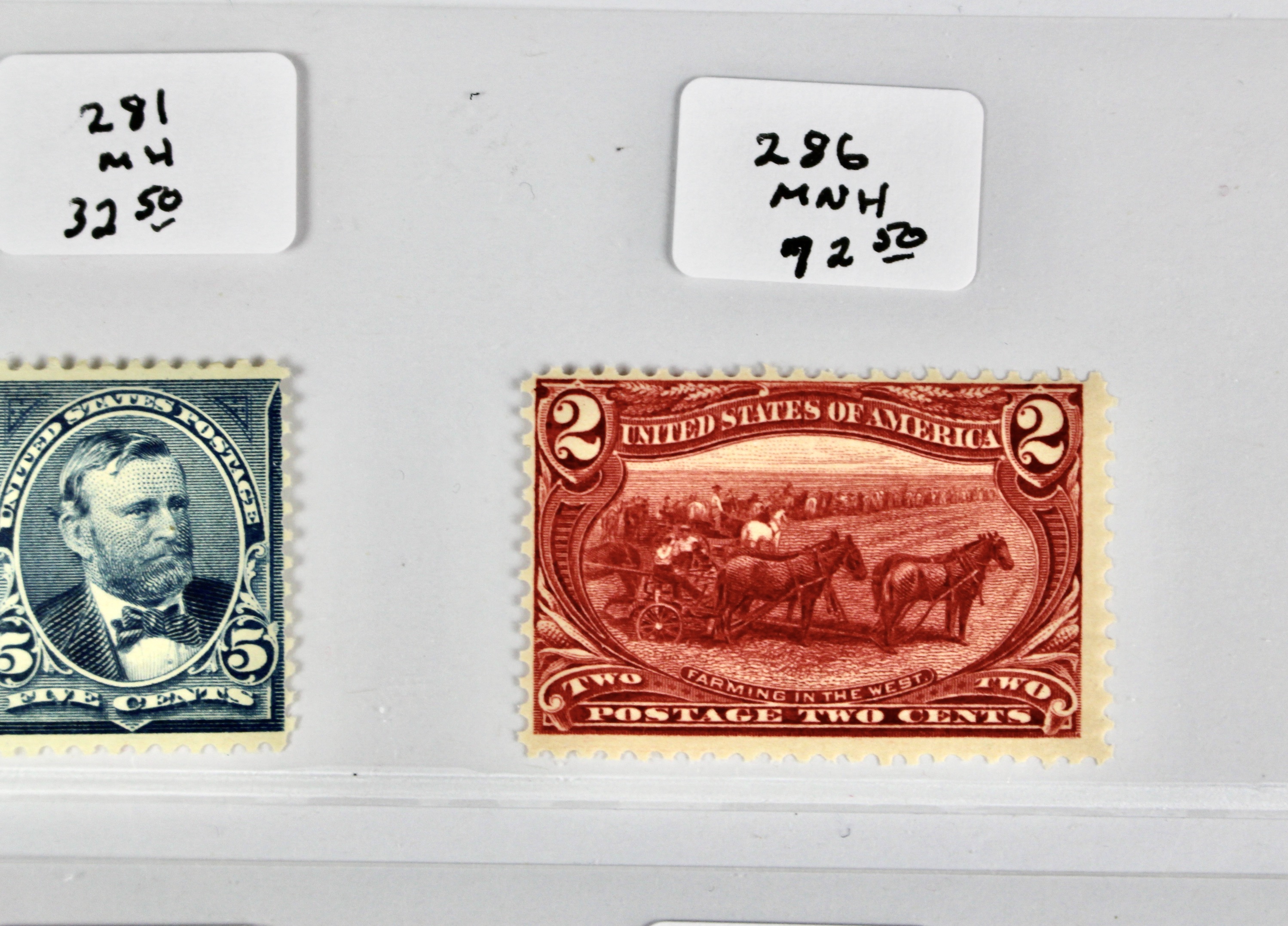 Twenty-One Early U.S. Postage Stamps