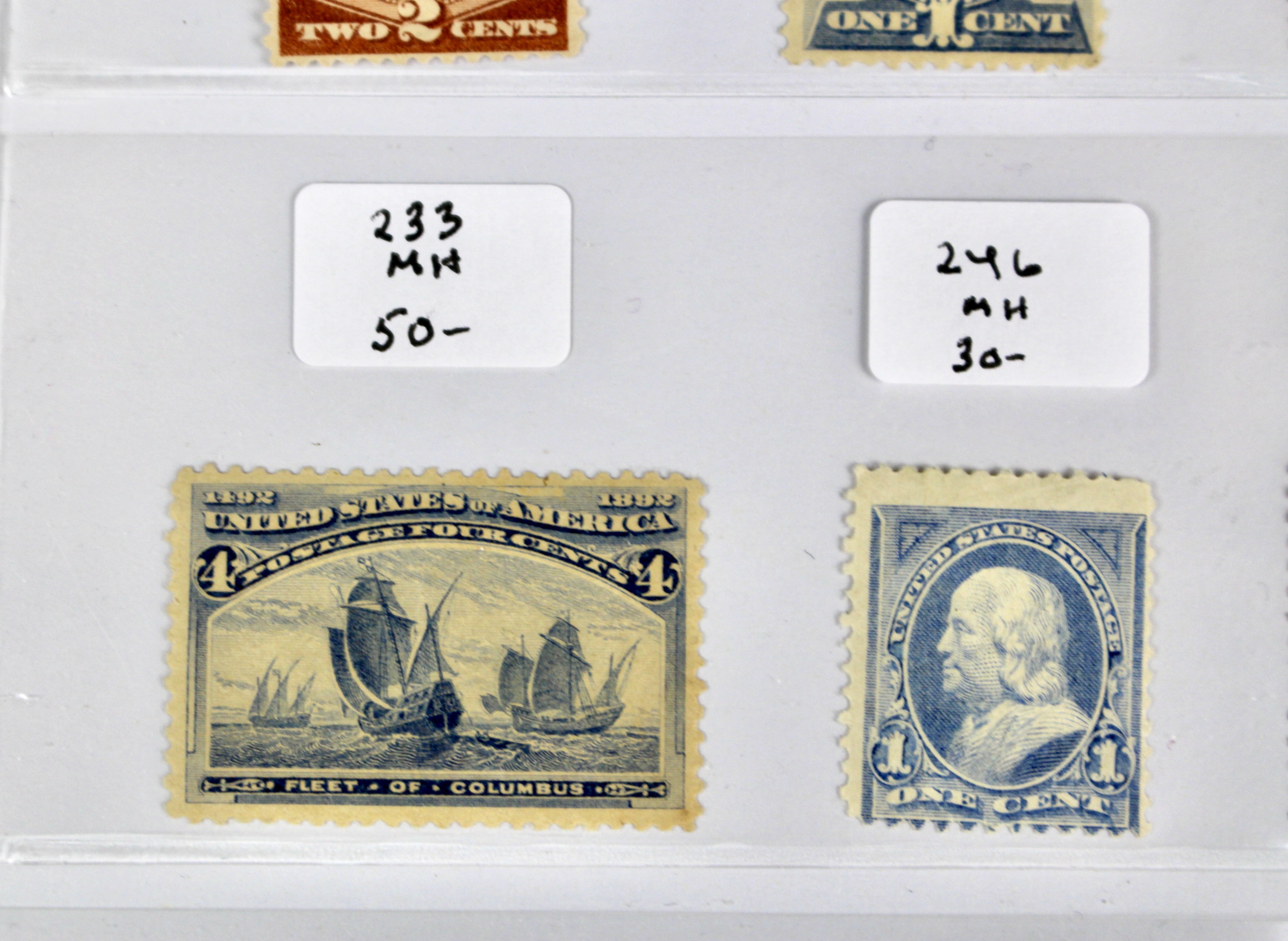 Twenty-One Early U.S. Postage Stamps