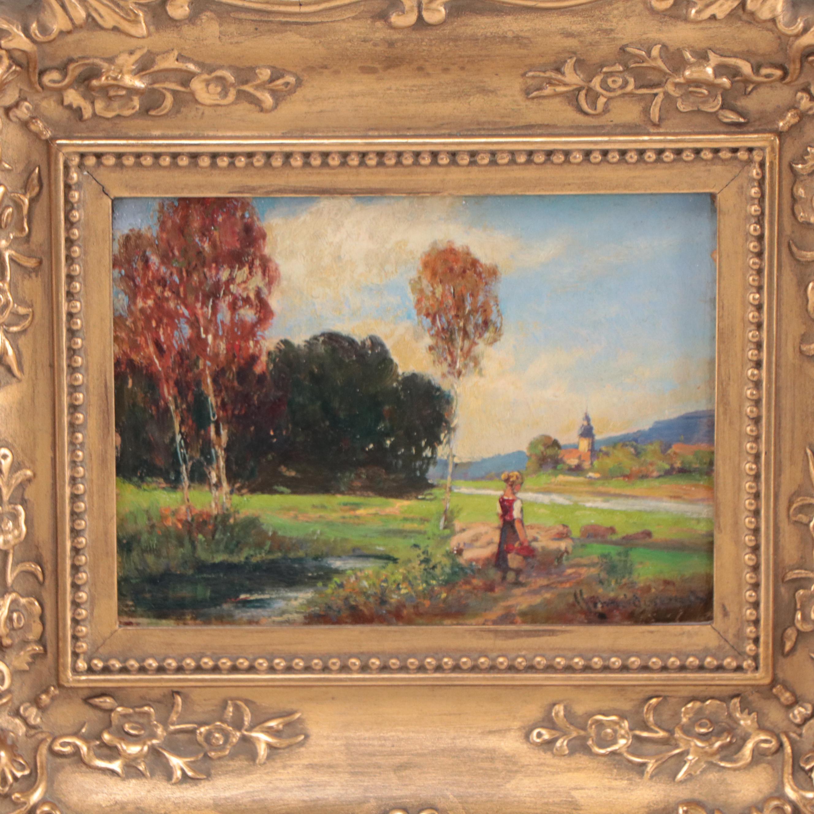 Landscape With Figure Oil Painting