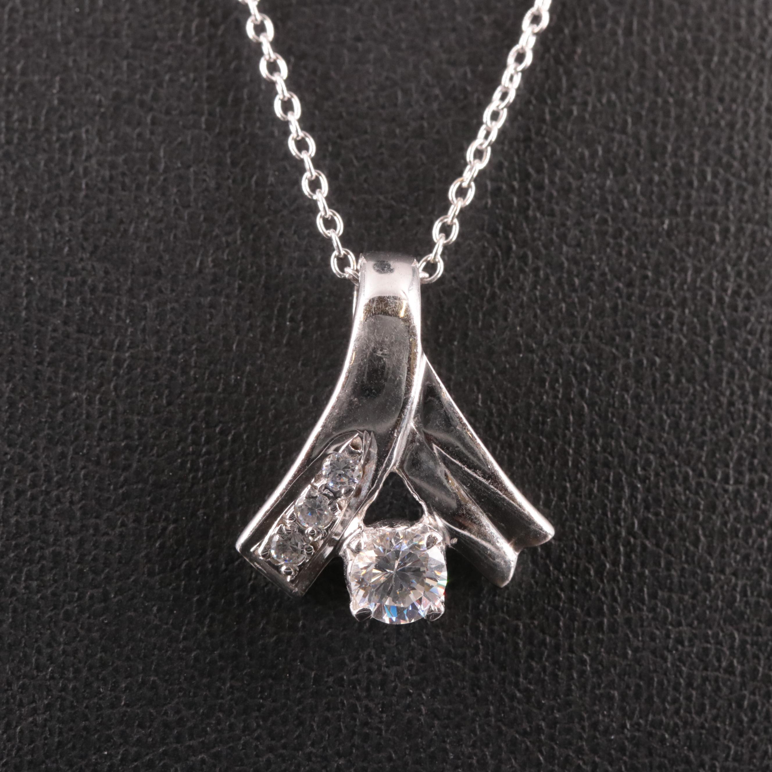 Sterling Cubic Zirconia Pendant Necklace