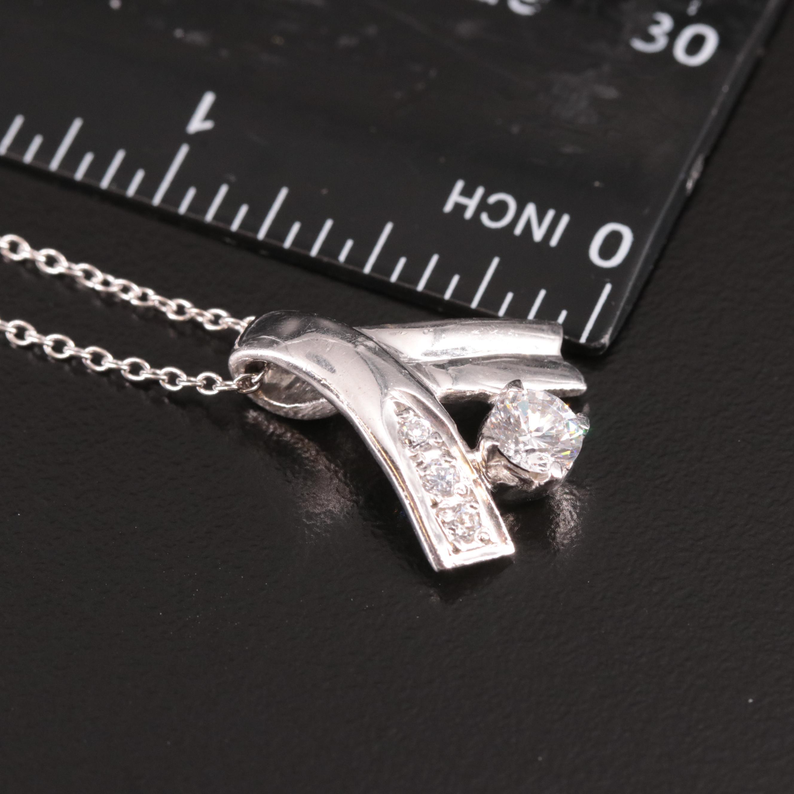 Sterling Cubic Zirconia Pendant Necklace