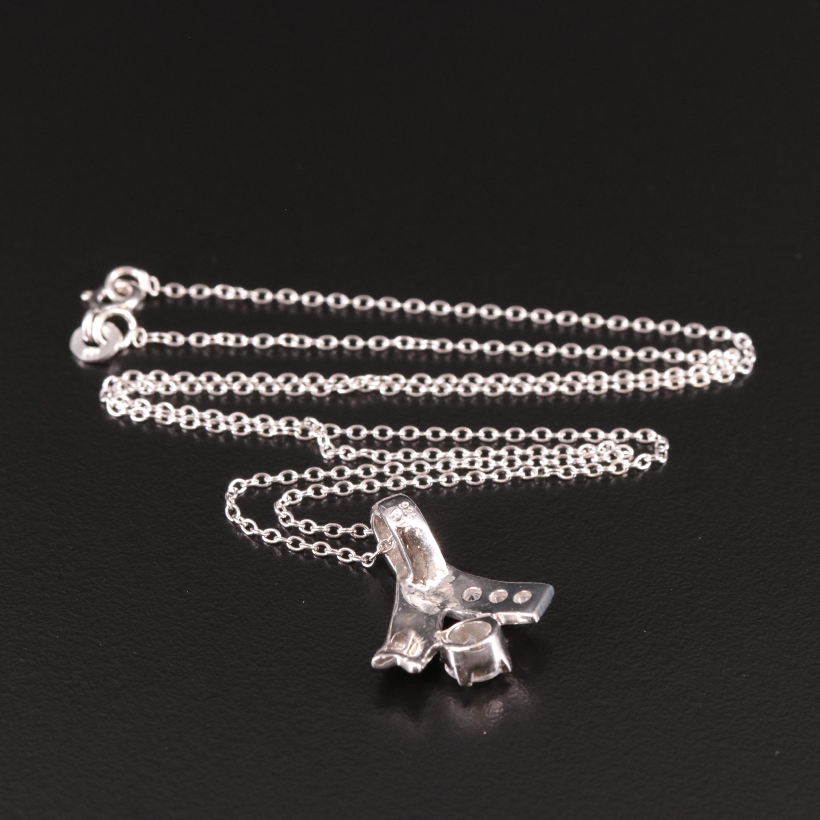 Sterling Cubic Zirconia Pendant Necklace