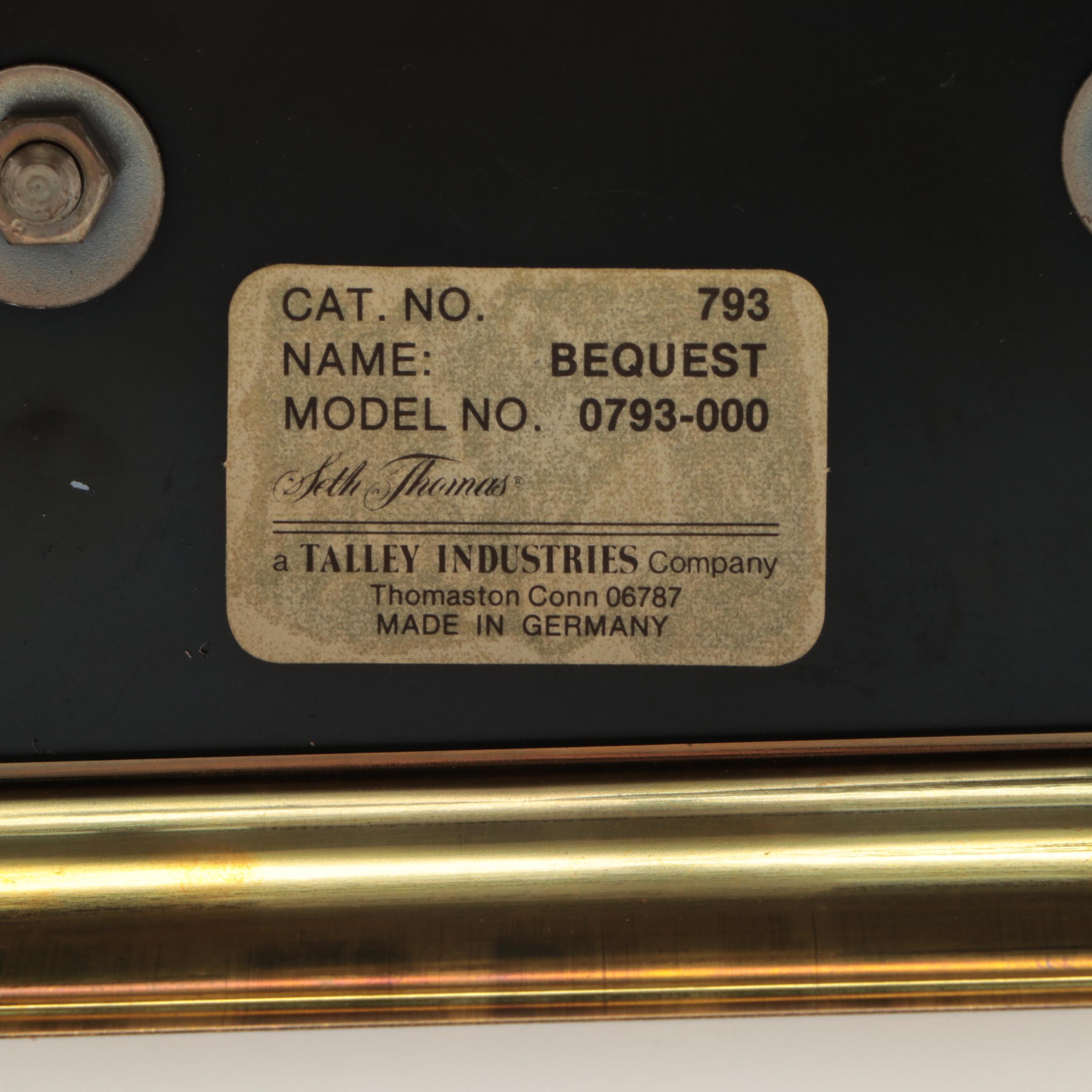 Seth Thomas Bequest Anniversary Clock, Late 20th Century