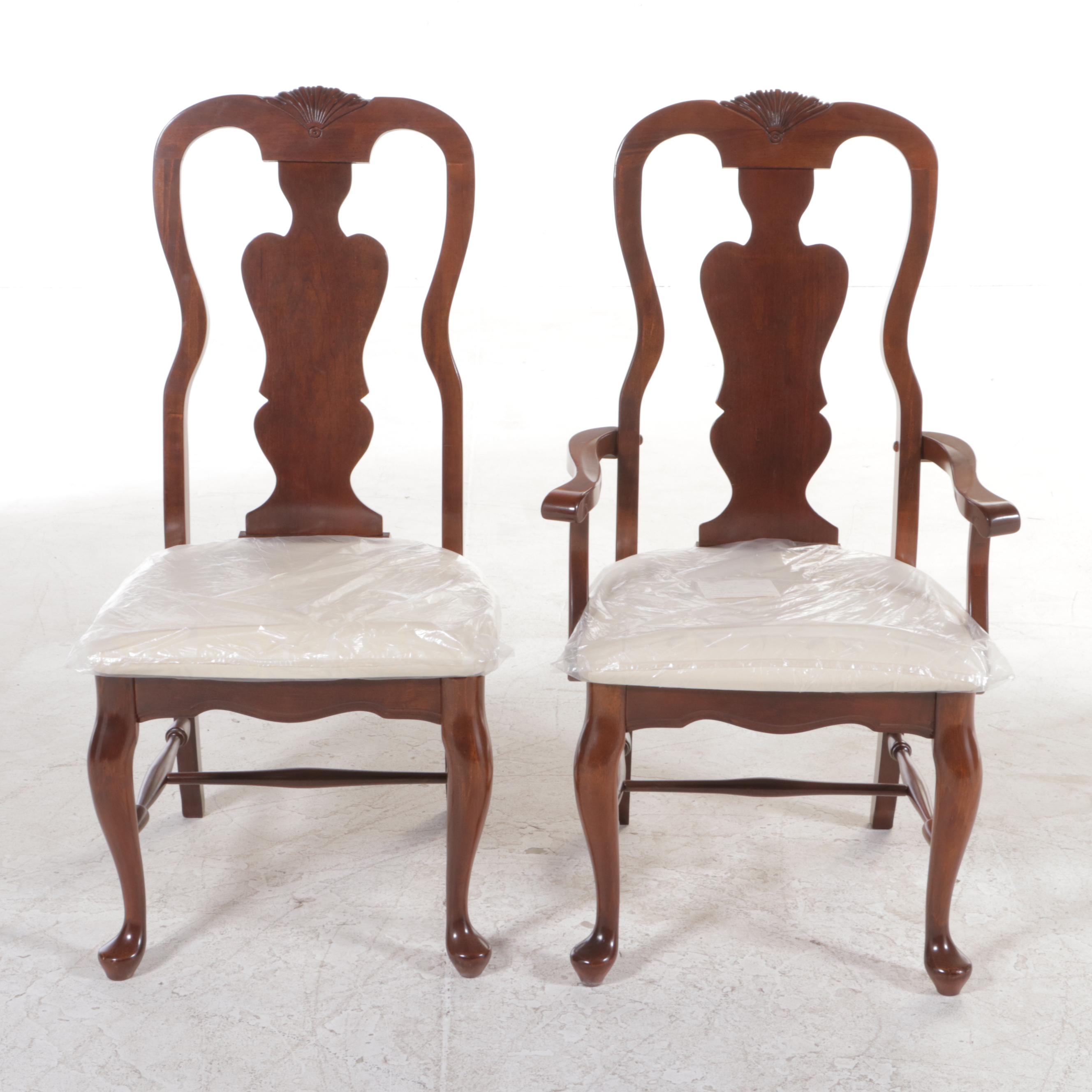 Nine-Piece Colonial Style Cherrywood-Stained Dining Set, Including Bassett