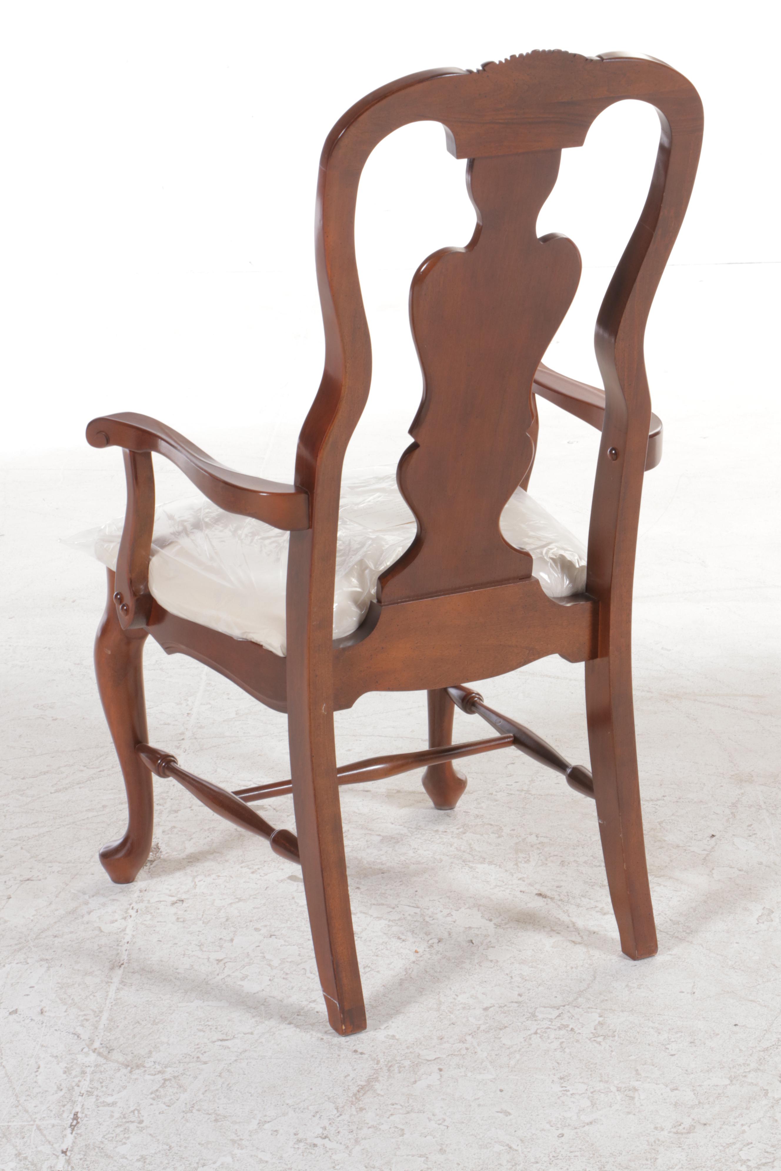 Nine-Piece Colonial Style Cherrywood-Stained Dining Set, Including Bassett